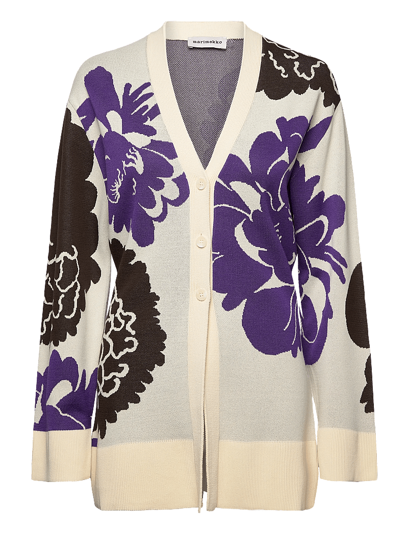 Marimekko - LUMOAVA PIONI - cardigans - light beige, brown, violet - 1