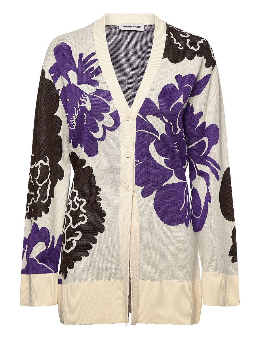 Marimekko - LUMOAVA PIONI - cardigans - light beige, brown, violet - 1