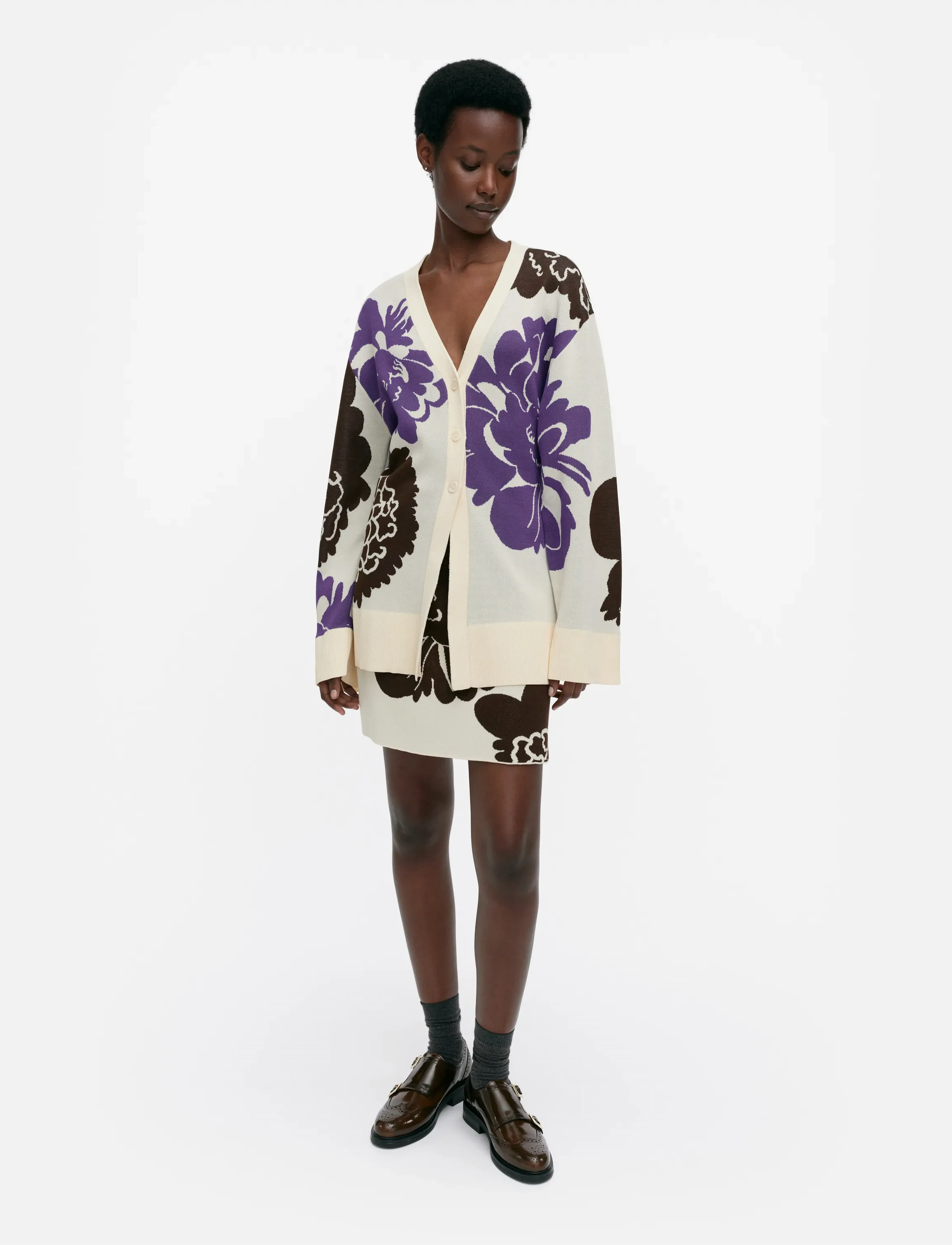 Marimekko Lumoava Pioni, S, Multi/patterned, Strik > Cardigans, Dame