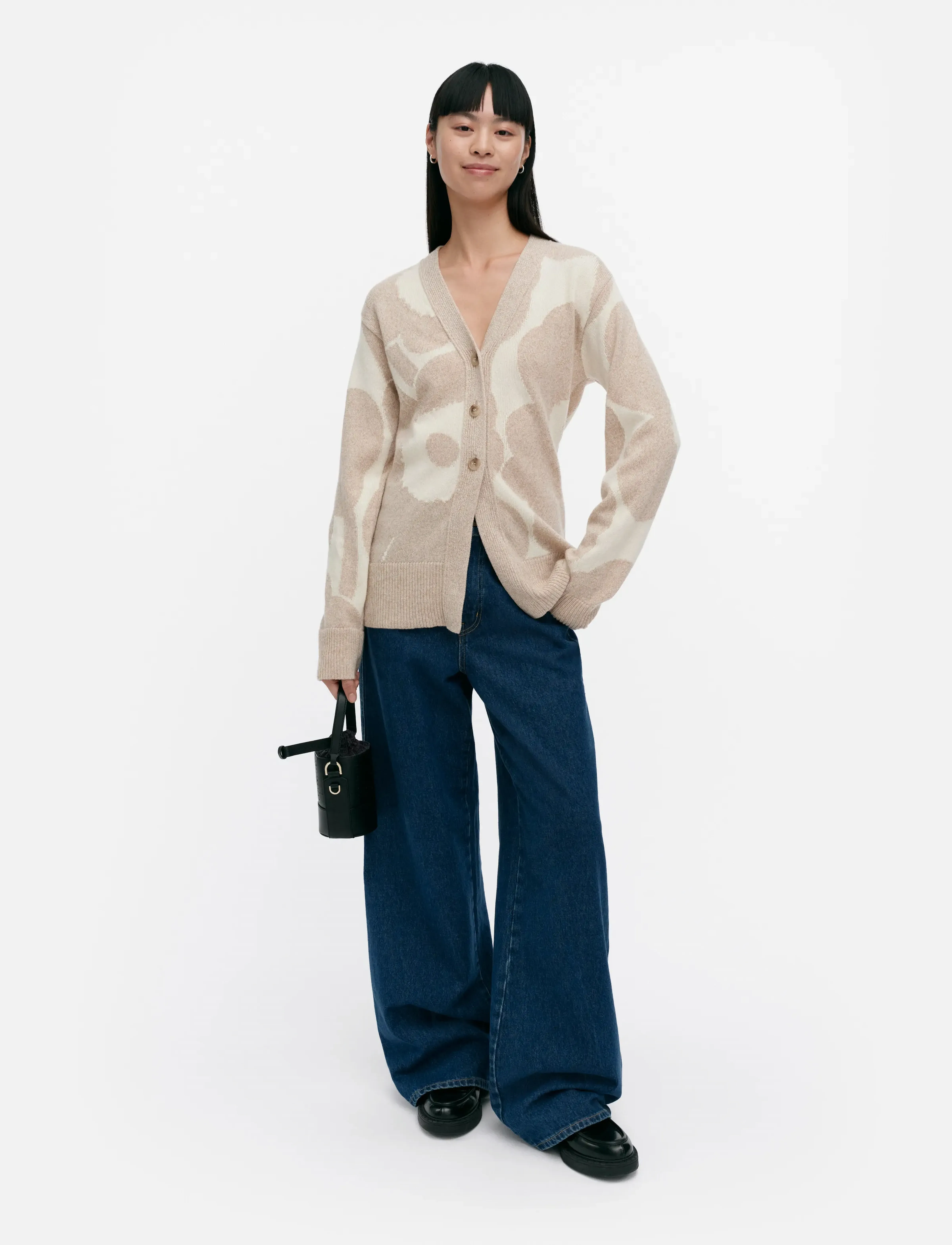 Marimekko Kumma Unikko, S, Beige, Strik > Cardigans, Dame
