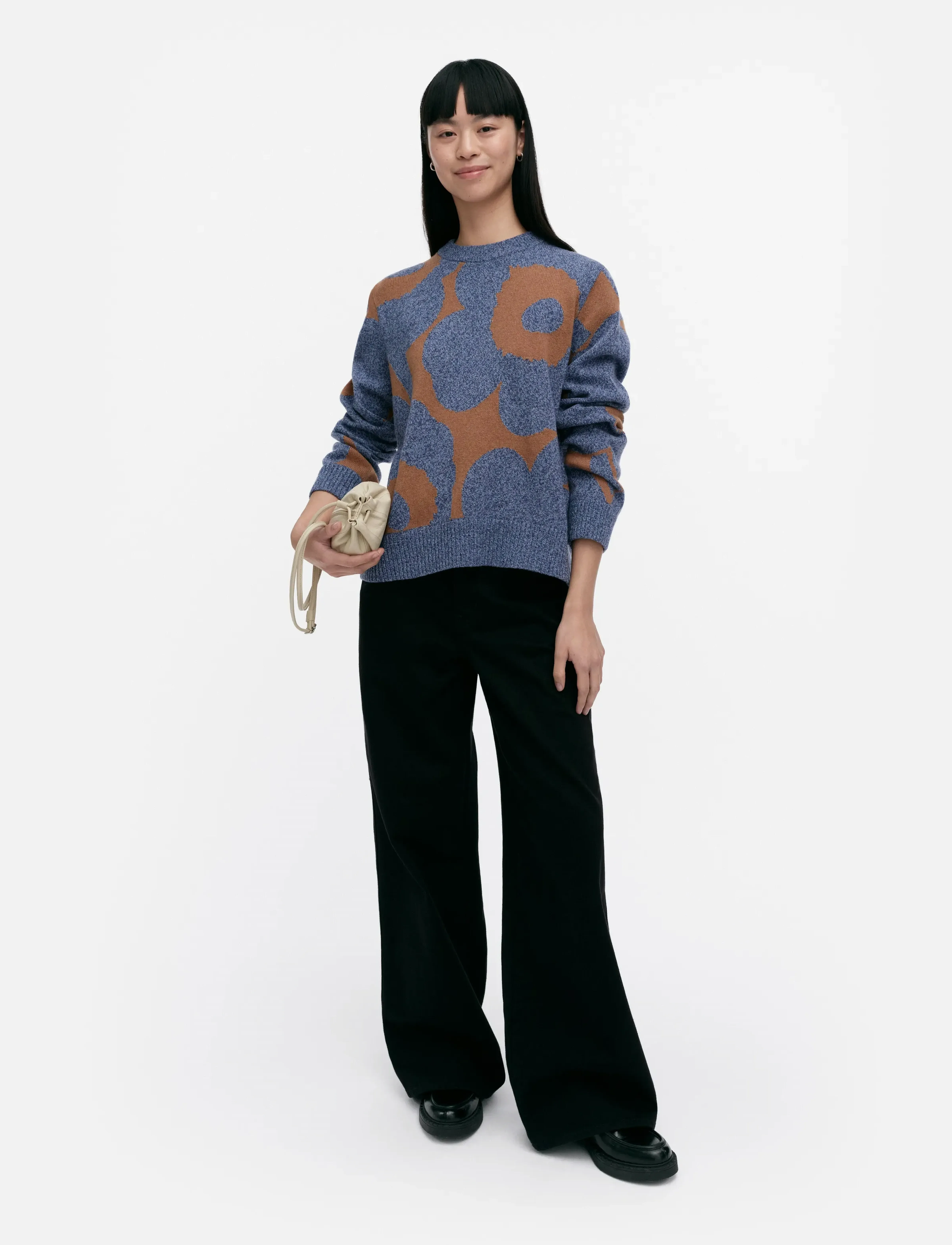 Marimekko Aatto Unikko, XS, Blue, Strik > Trøjer, Dame