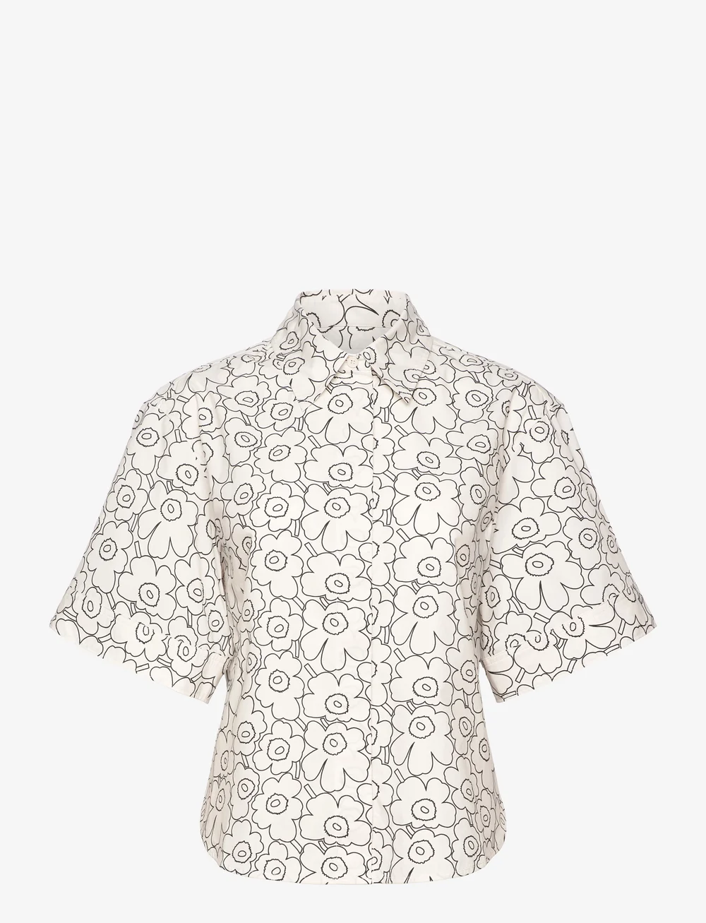 Marimekko - STANDARDI PIIRTO UNIKKO - kortærmede skjorter - white, black - 0