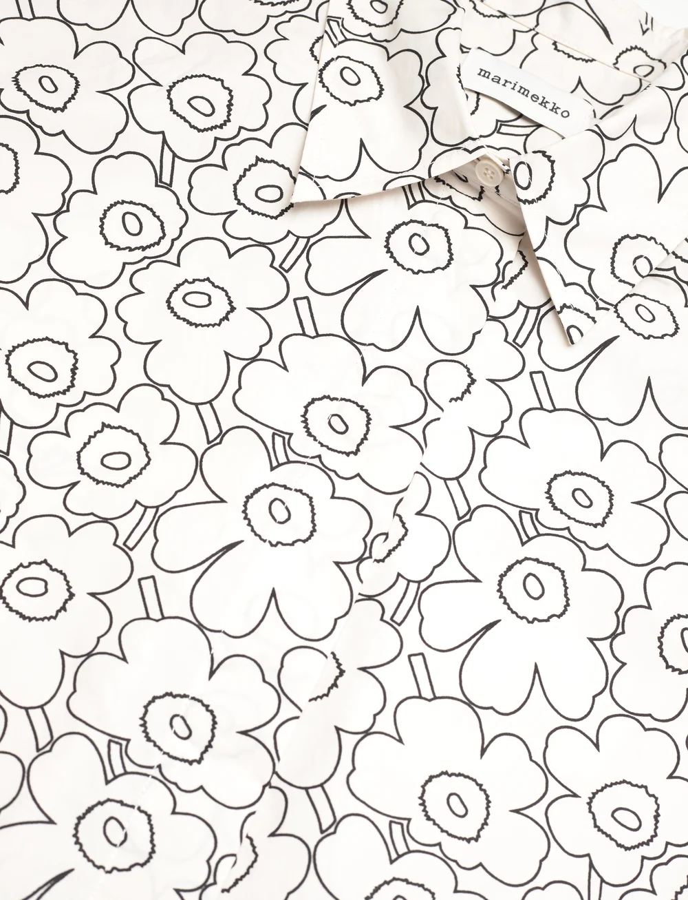 Marimekko - STANDARDI PIIRTO UNIKKO - kortærmede skjorter - white, black - 2