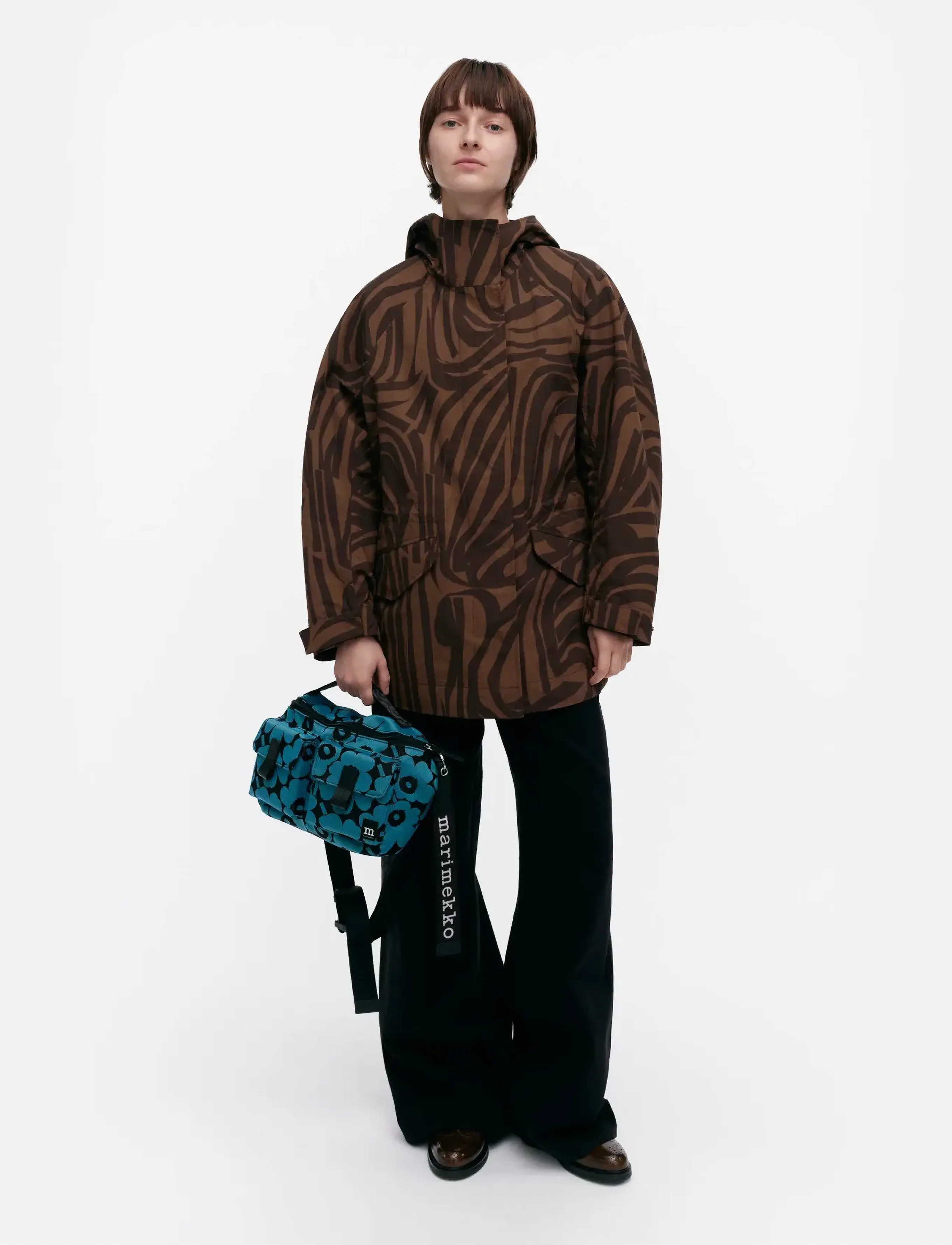 Marimekko Musteet Jokuraita, Kvinder, Hættejakke, Brun, Str: XS