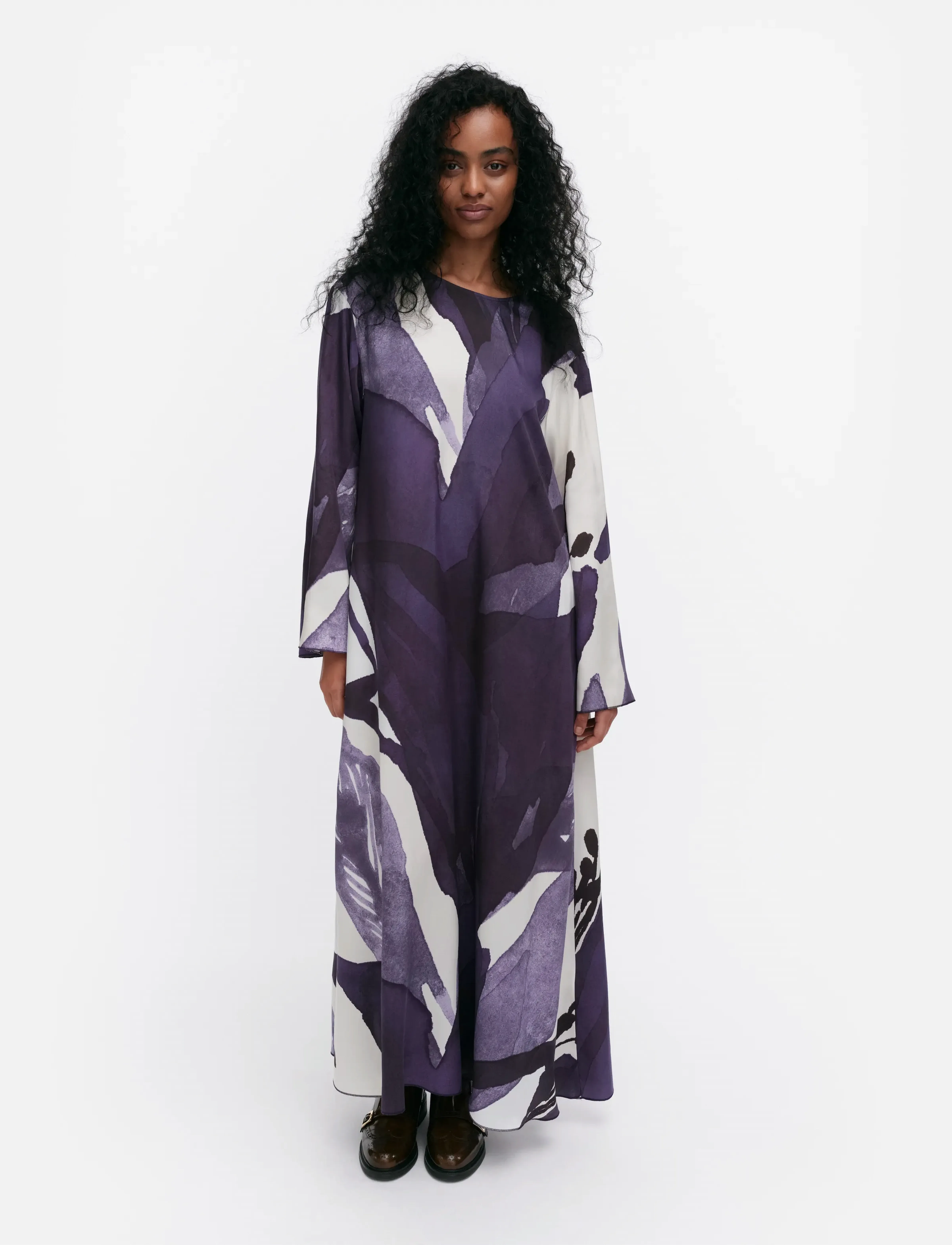 Marimekko FLUIDI KYLMÄNKUKKA - Kjoler - VIOLET, OFF WHITE / purple