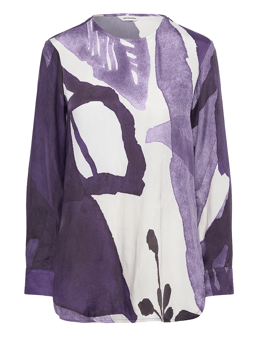 Marimekko - KOVERTAA KYLMÄNKUKKA - blouses à manches longues - violet, off white - 1