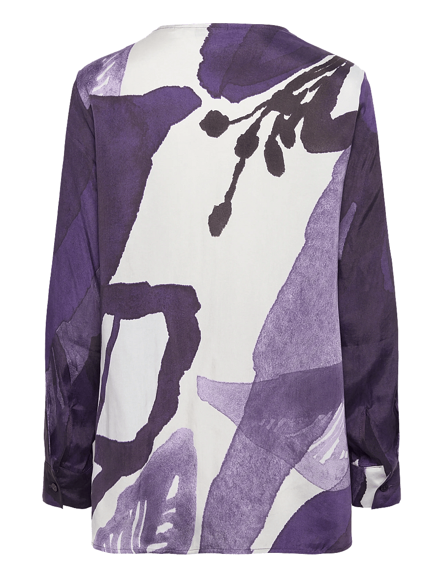 Marimekko - KOVERTAA KYLMÄNKUKKA - blouses à manches longues - violet, off white - 2
