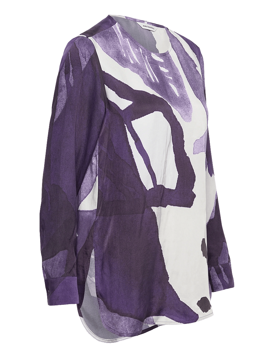 Marimekko - KOVERTAA KYLMÄNKUKKA - blouses à manches longues - violet, off white - 3