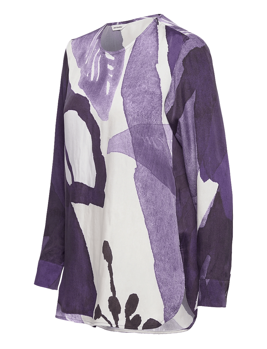Marimekko - KOVERTAA KYLMÄNKUKKA - blouses à manches longues - violet, off white - 4