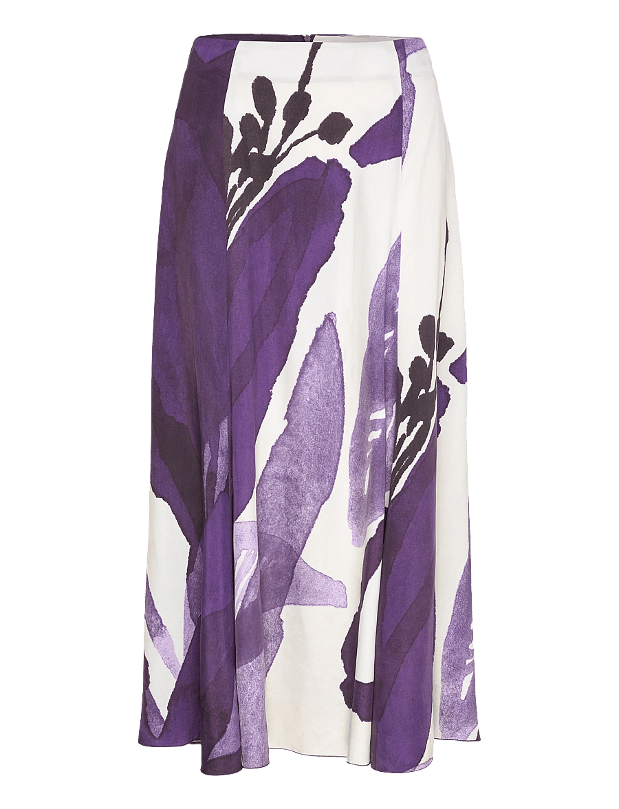 Marimekko - MUOVAUS KYLMÄNKUKKA - midi nederdele - violet, off white - 1