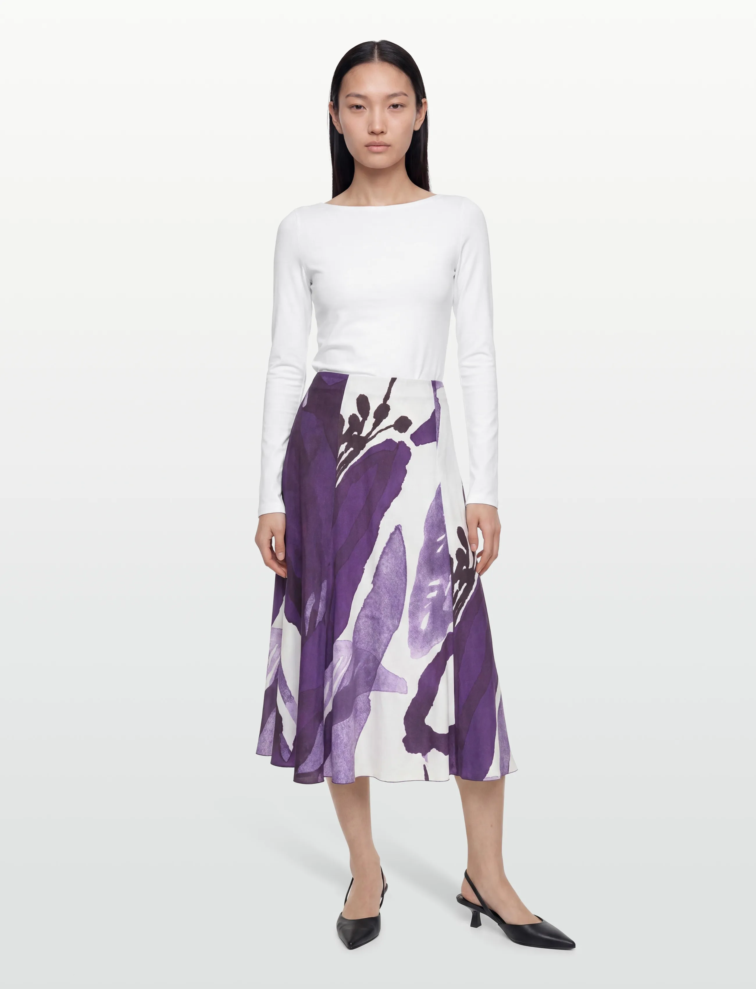 Marimekko MUOVAUS KYLMÄNKUKKA - Kjolar - VIOLET, OFF WHITE / purple
