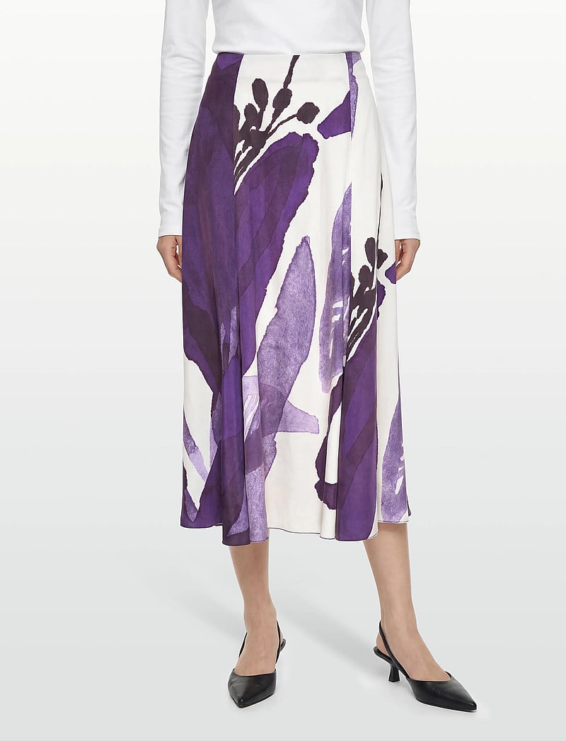 Marimekko - MUOVAUS KYLMÄNKUKKA - midi skirts - violet, off white - 3