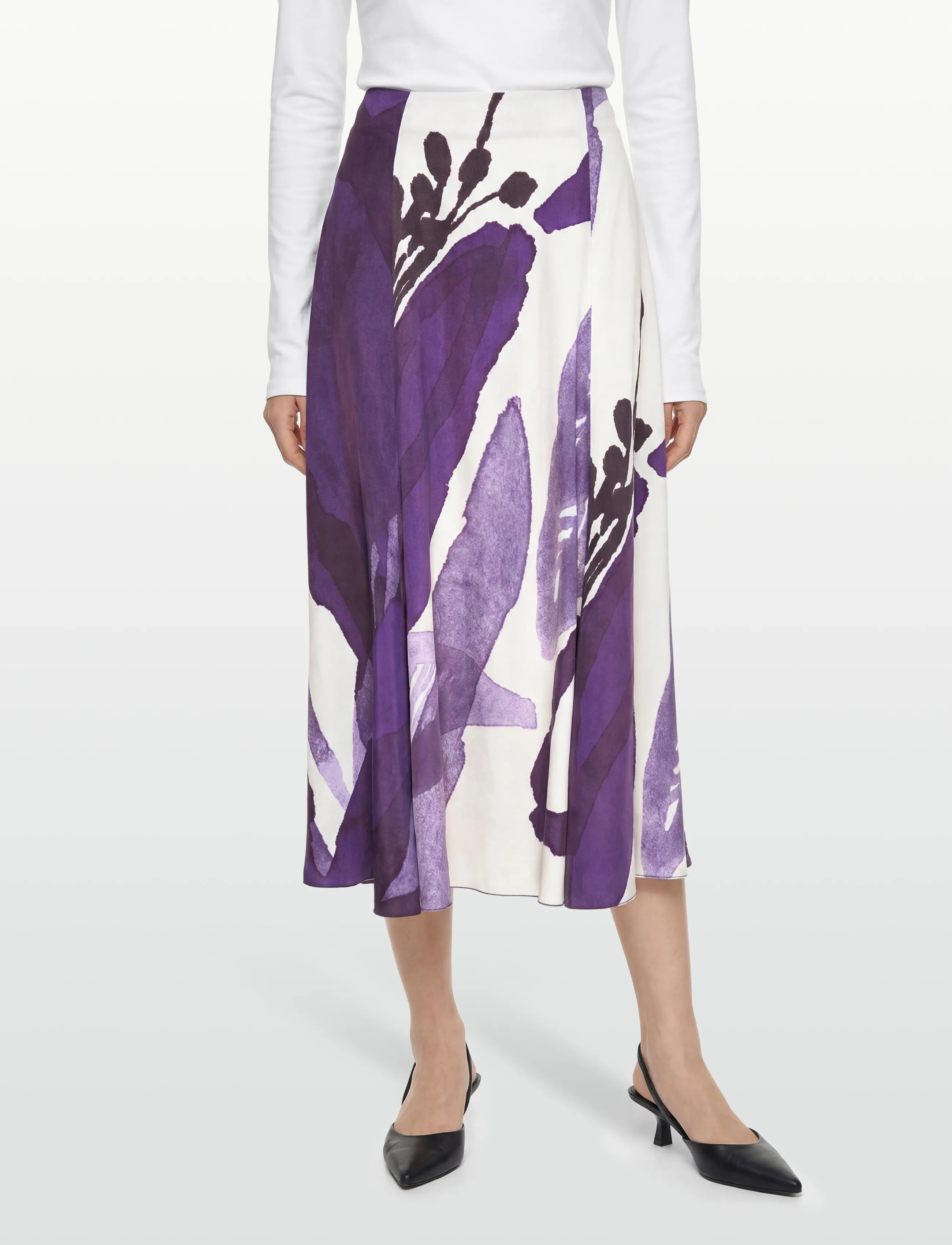 Marimekko - MUOVAUS KYLMÄNKUKKA - midi nederdele - violet, off white - 3