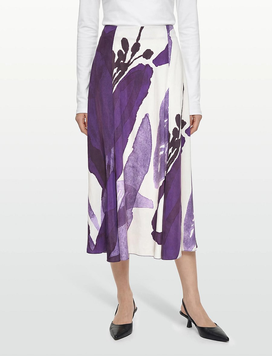 Marimekko - MUOVAUS KYLMÄNKUKKA - midi nederdele - violet, off white - 3
