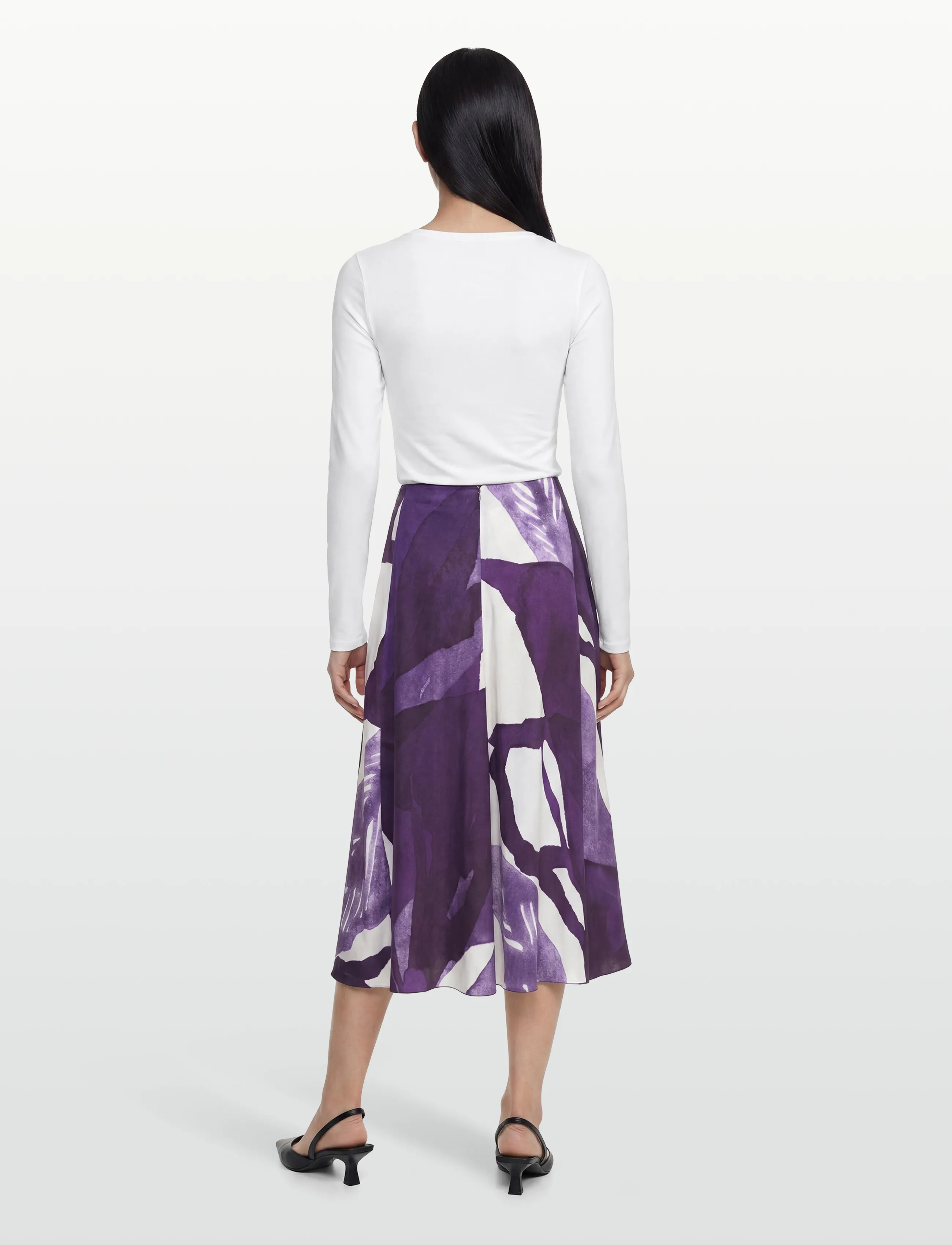 Marimekko - MUOVAUS KYLMÄNKUKKA - midi nederdele - violet, off white - 4