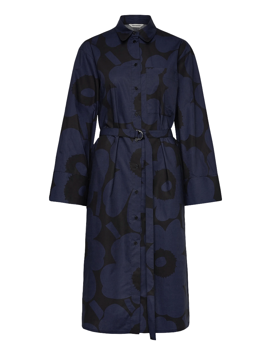 Marimekko - JÄLKI UNIKKO - hemdkleider - black, dark blue - 1