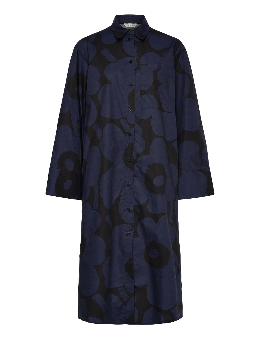 Marimekko - JÄLKI UNIKKO - hemdkleider - black, dark blue - 3