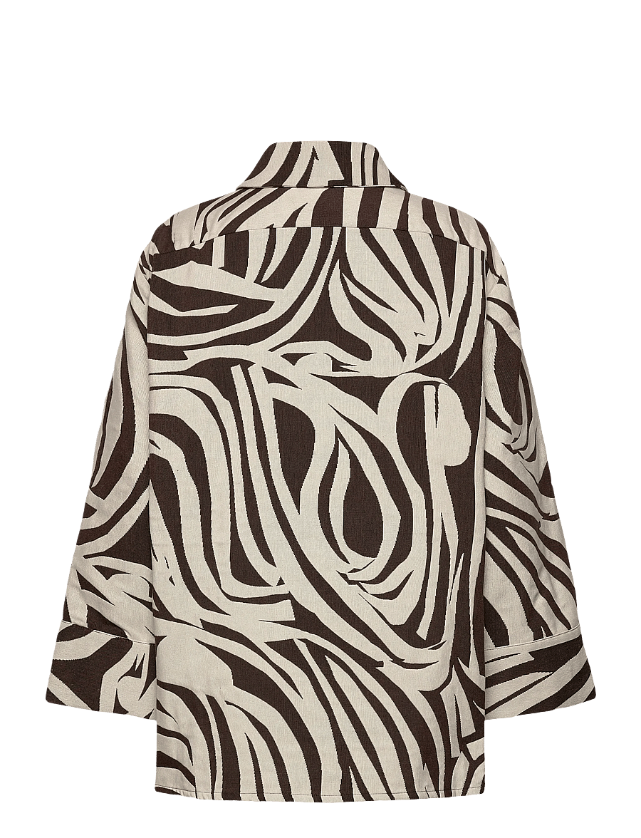 Marimekko - RAKENNE JOKURAITA - džinsa krekli - light beige, dark brown - 2