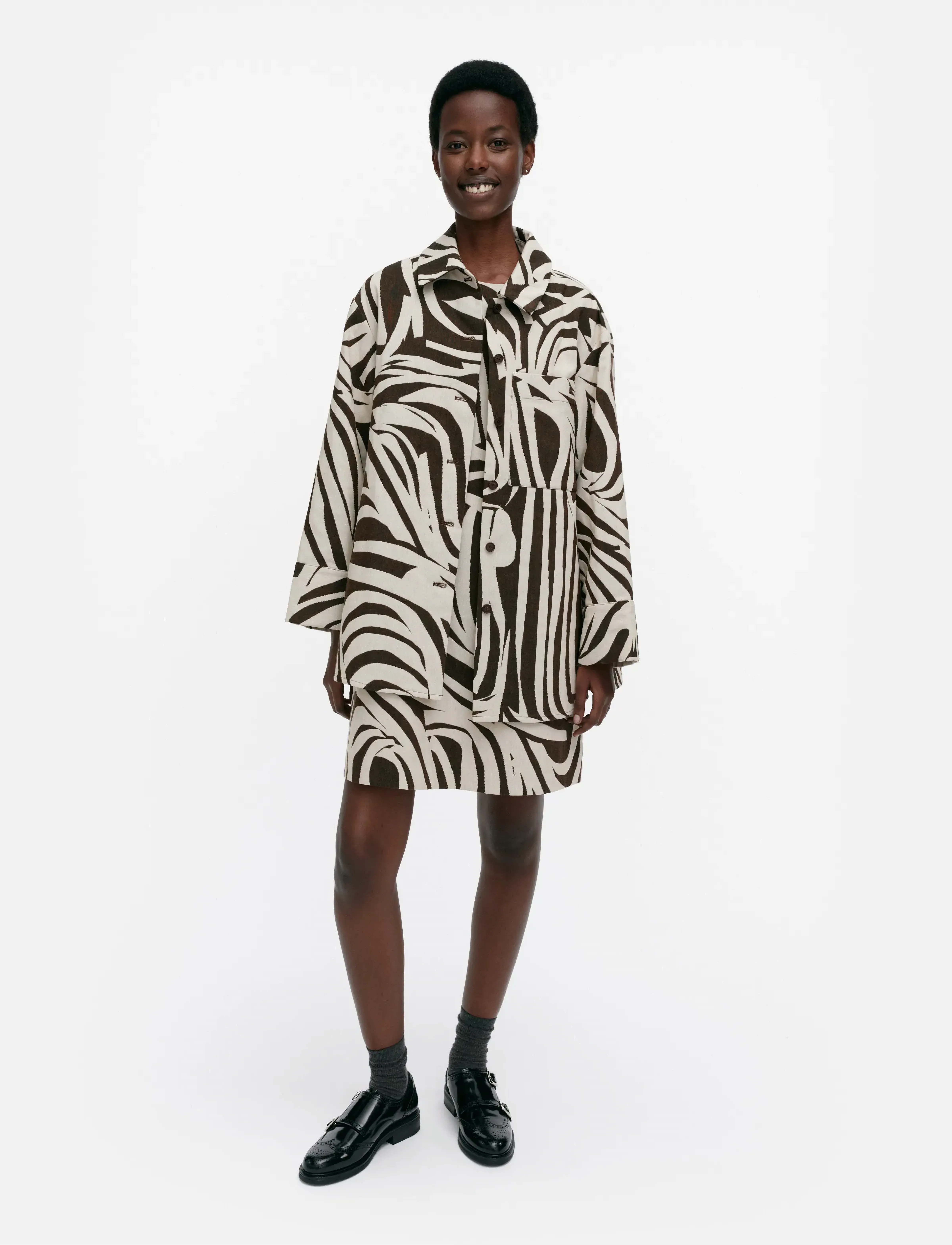 Marimekko Rakenne Jokuraita, 40, Beige, Skjorter > Langærmede, Dame