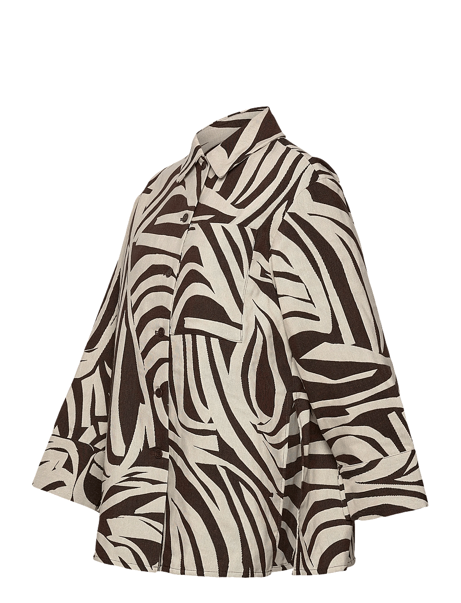 Marimekko - RAKENNE JOKURAITA - džinsa krekli - light beige, dark brown - 3