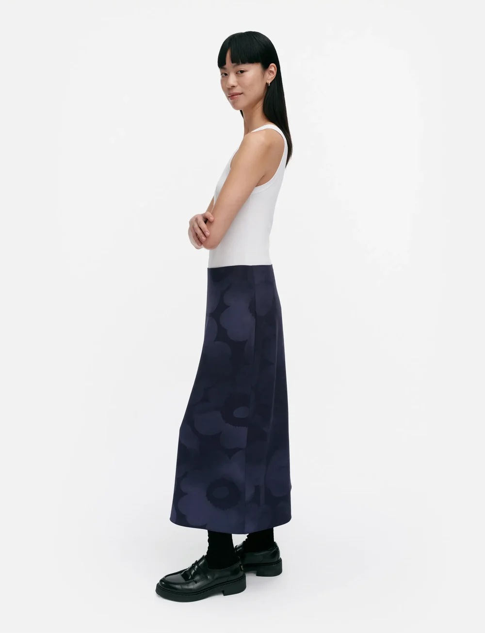 Marimekko - KORKEAT AKVARELLI UNIKKO - midi-röcke - dark blue, blue - 4