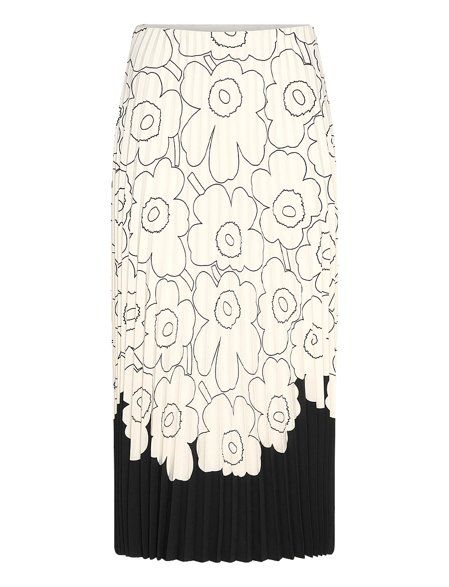 Marimekko - PIIRU PIIRTO UNIKKO PLACEMENT - faltenröcke - black, off white - 1