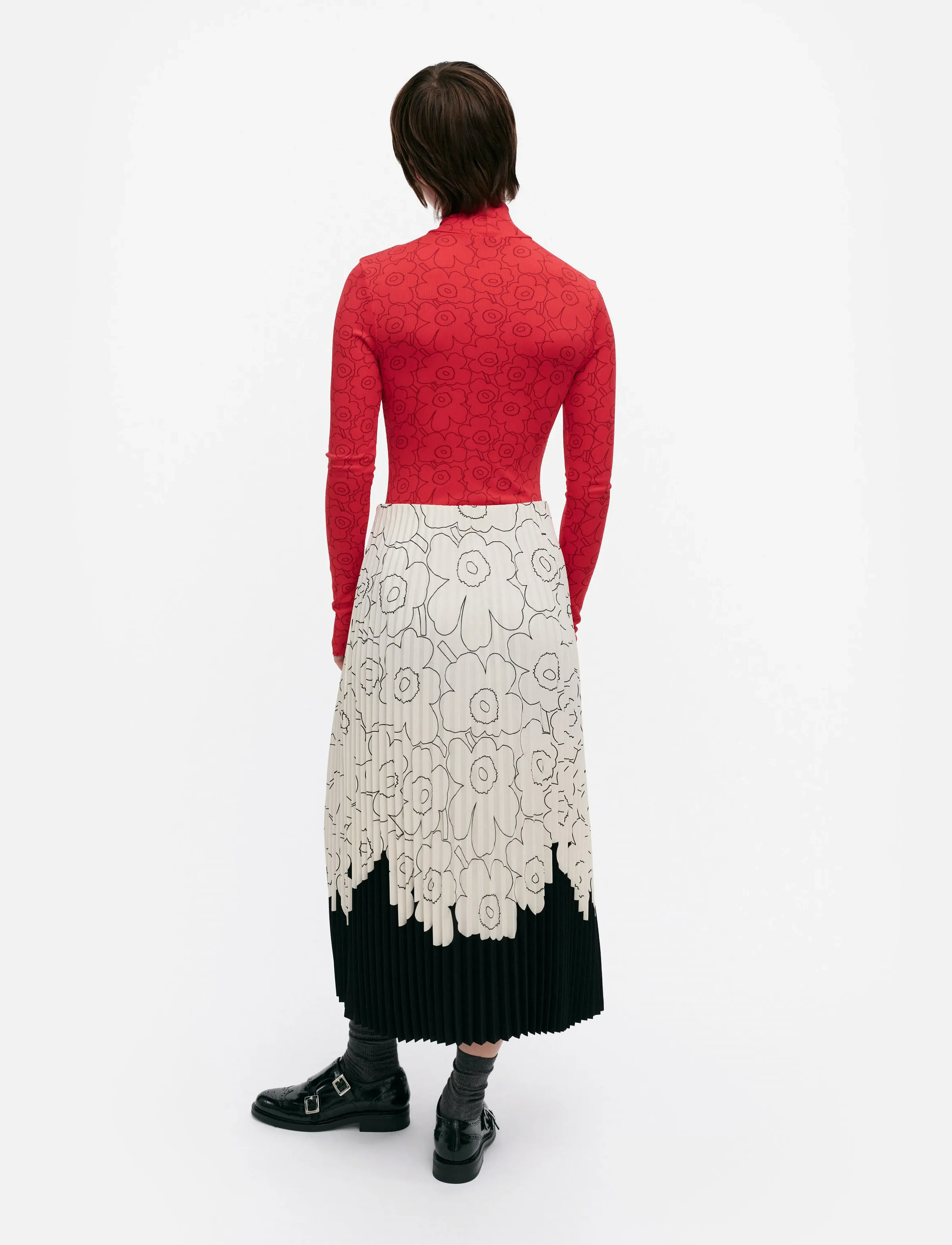 Marimekko - PIIRU PIIRTO UNIKKO PLACEMENT - plisserade kjolar - black, off white - 3