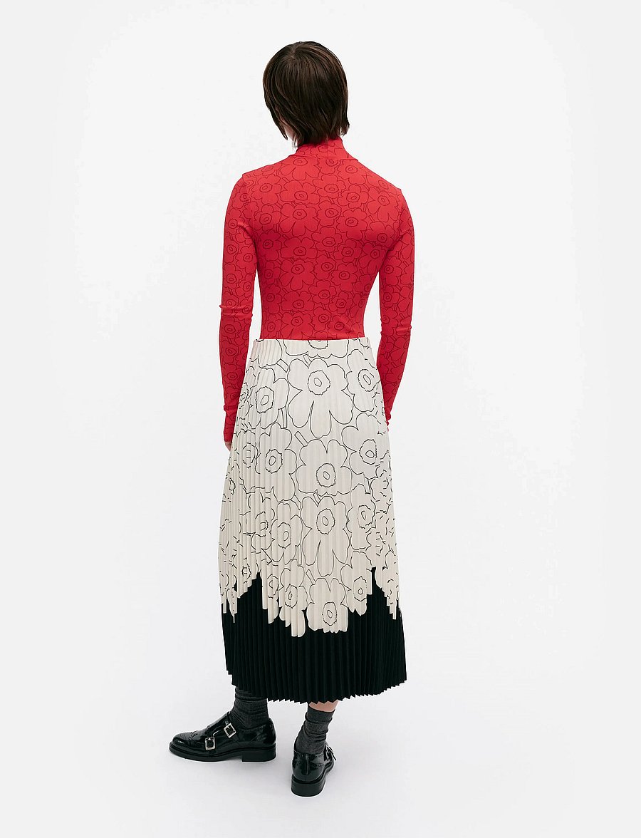Marimekko - PIIRU PIIRTO UNIKKO PLACEMENT - faltenröcke - black, off white - 3