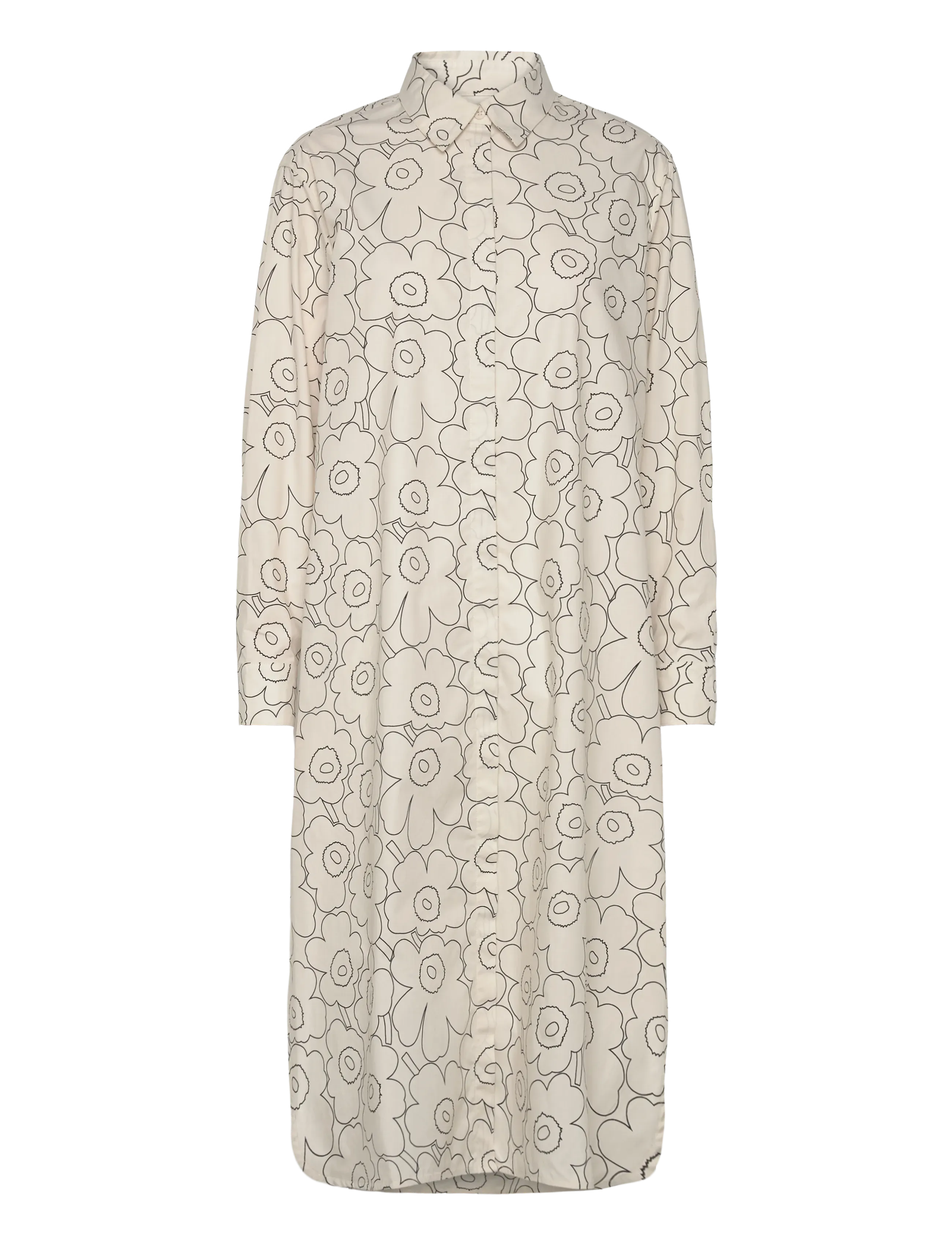 Marimekko RUNOELMA PIIRTO UNIKKO - Kleider - OFF WHITE, BLACK / white