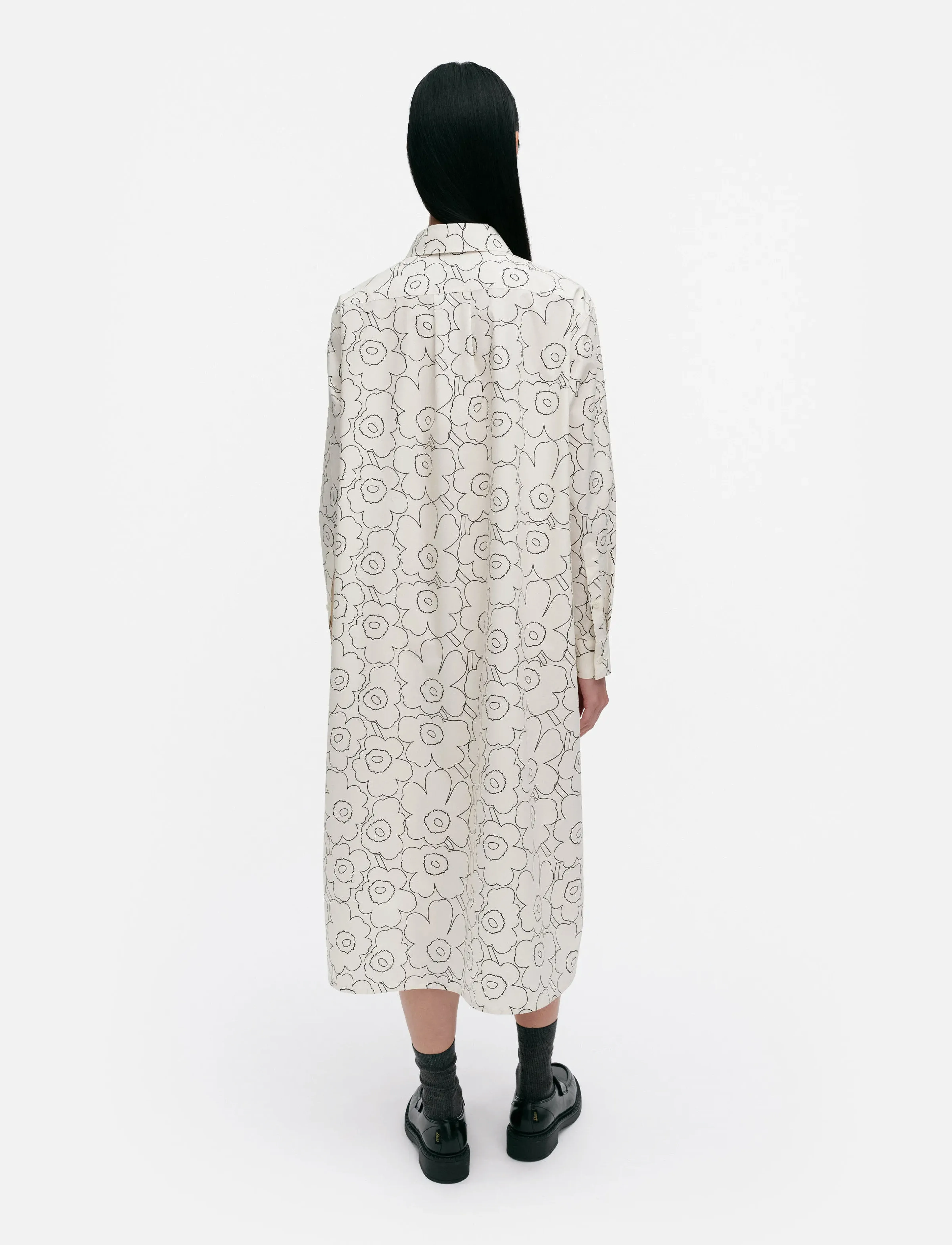 Marimekko - RUNOELMA PIIRTO UNIKKO - hemdkleider - off white, black - 3