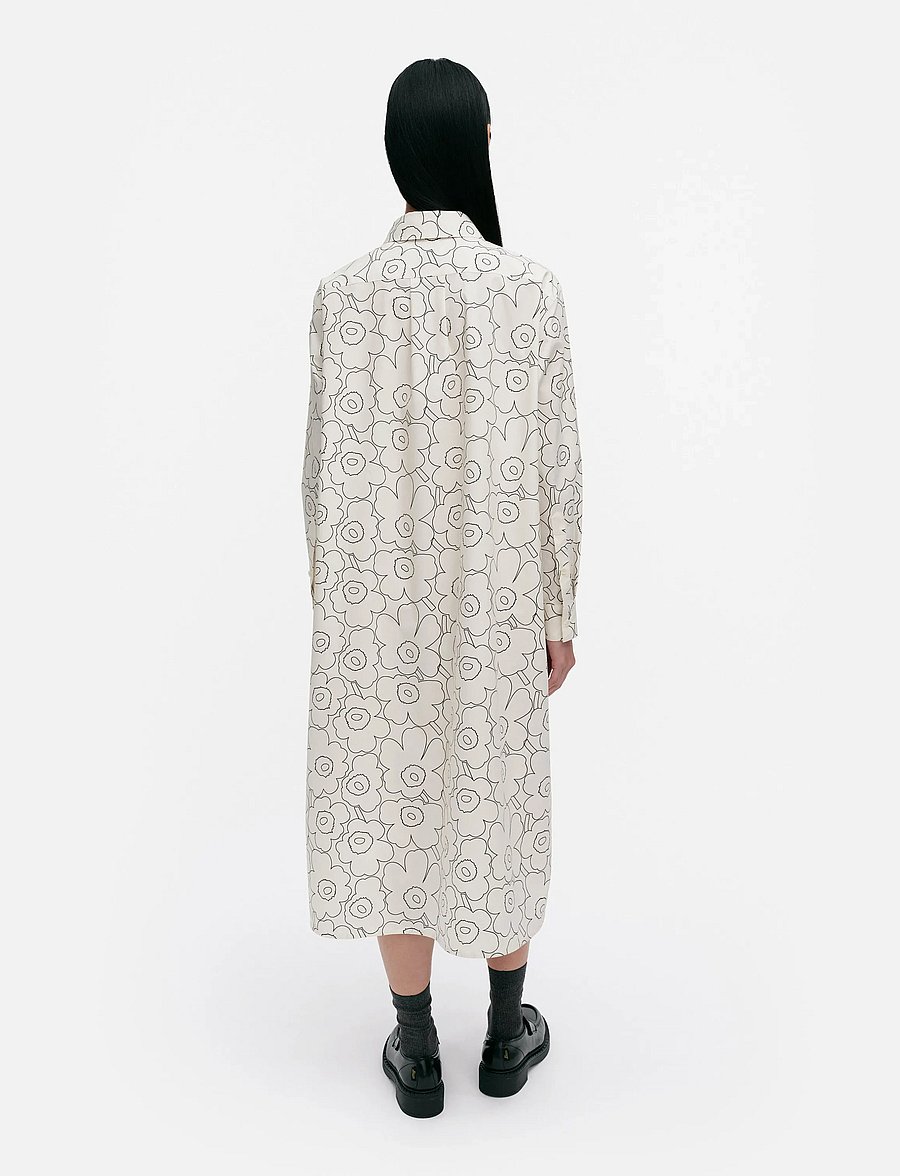 Marimekko - RUNOELMA PIIRTO UNIKKO - hemdkleider - off white, black - 3