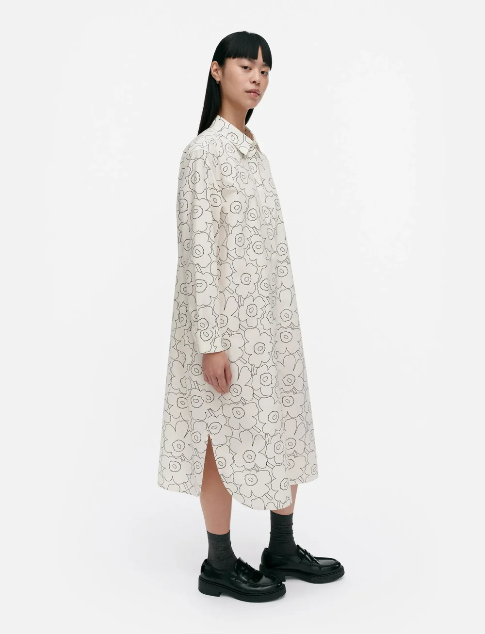 Marimekko - RUNOELMA PIIRTO UNIKKO - skjortekjoler - off white, black - 4