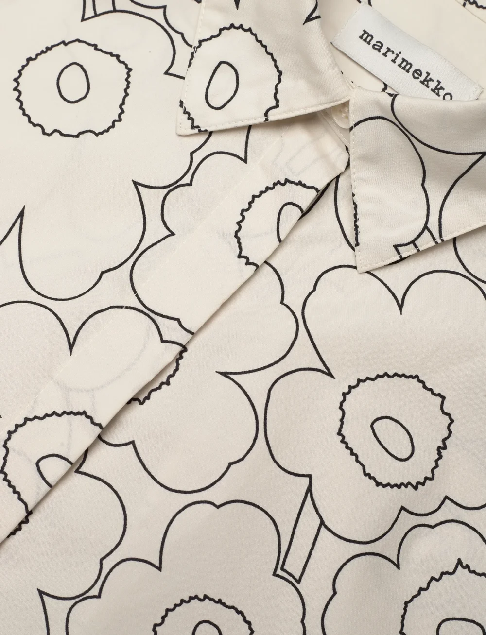 Marimekko - RUNOELMA PIIRTO UNIKKO - skjortekjoler - off white, black - 5