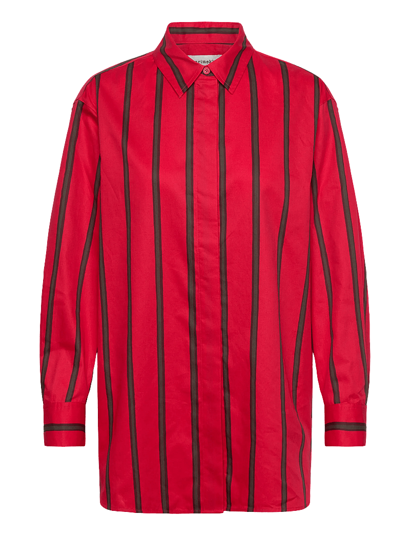 Marimekko - RUOSTE PUHVELI - pikkade varrukatega särgid - red, dark brown - 1