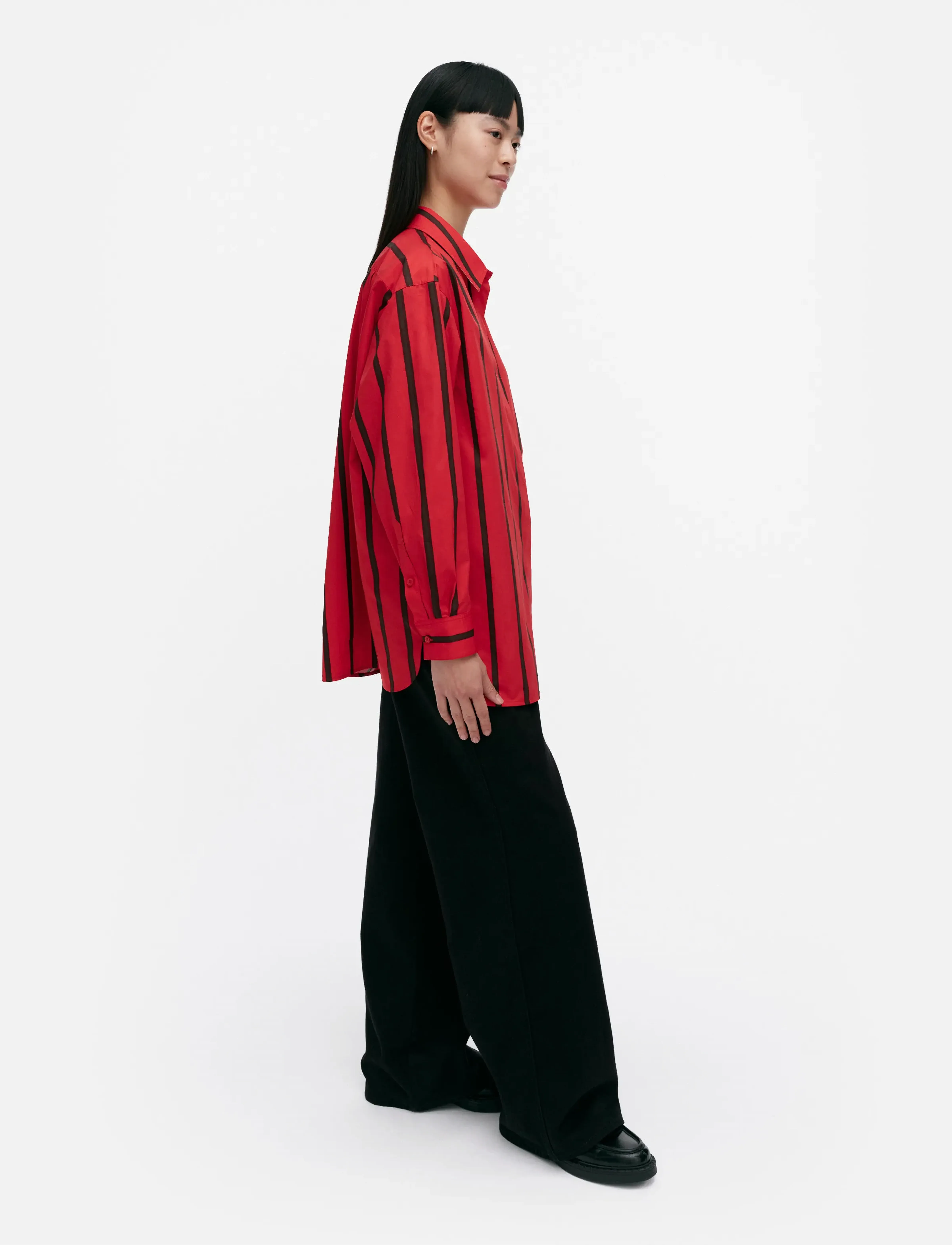 Marimekko - RUOSTE PUHVELI - long-sleeved shirts - red, dark brown - 4