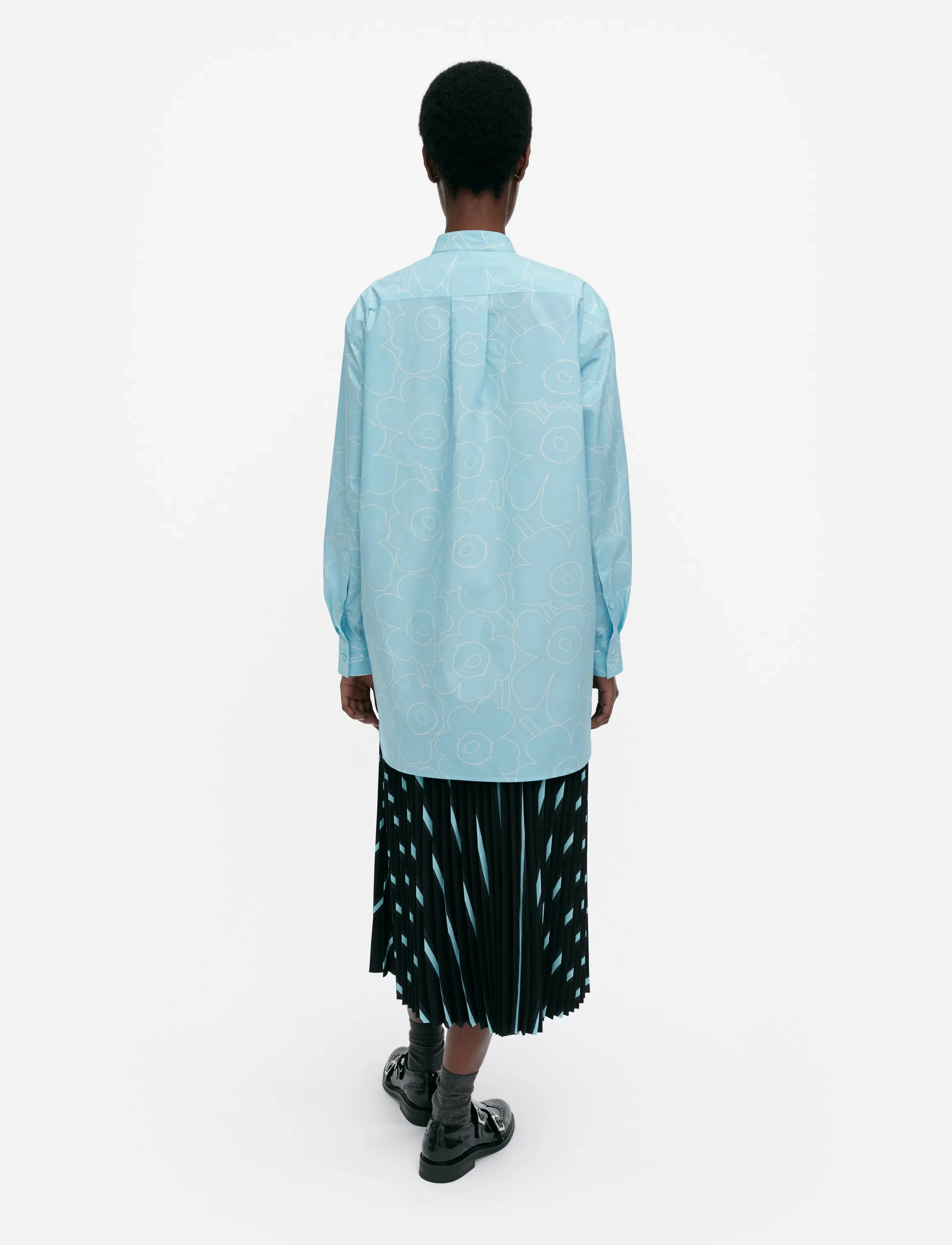 Marimekko - ROHKEA PIIRTO UNIKKO - langerma skyrtur - blue, off white - 3