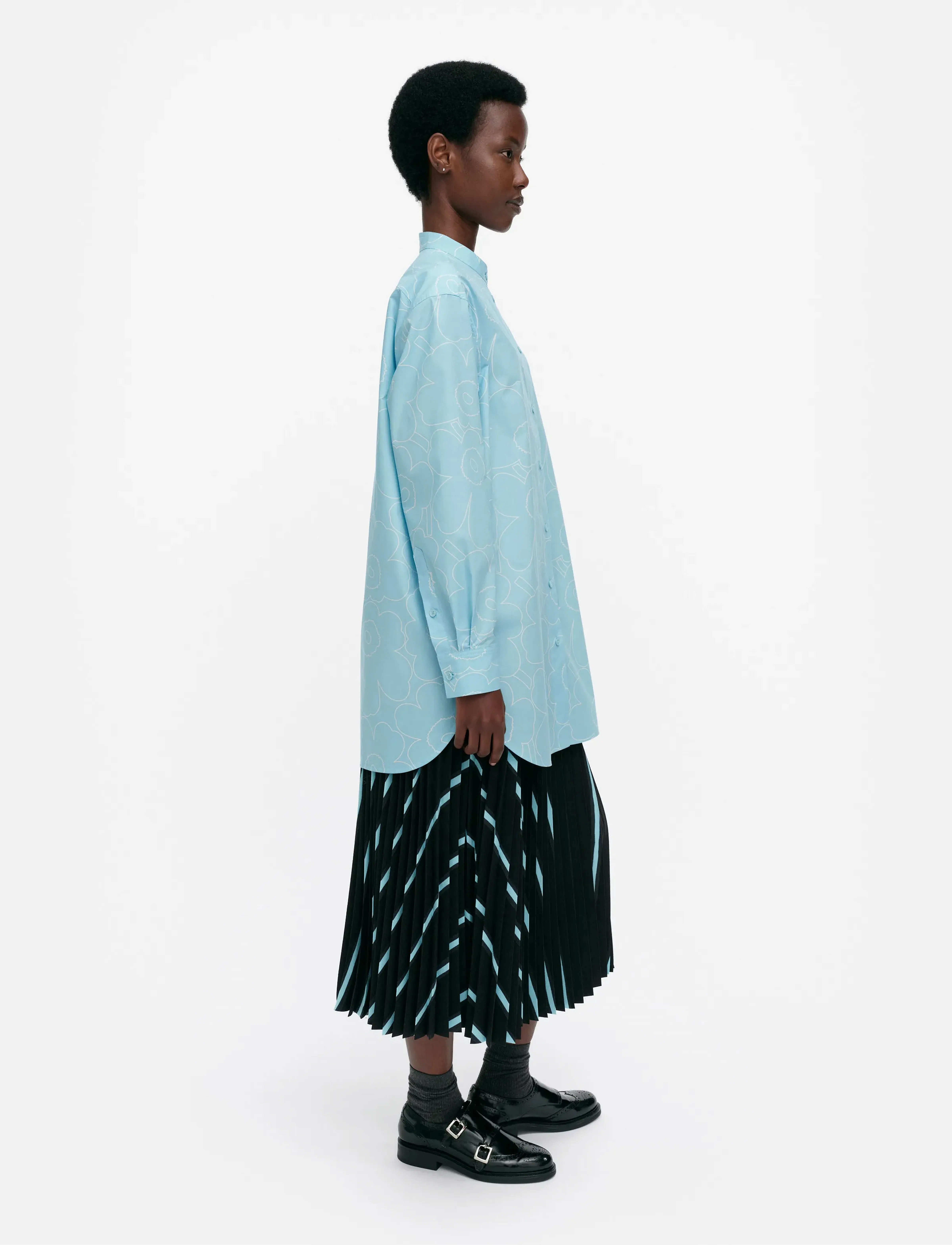 Marimekko - ROHKEA PIIRTO UNIKKO - langerma skyrtur - blue, off white - 4