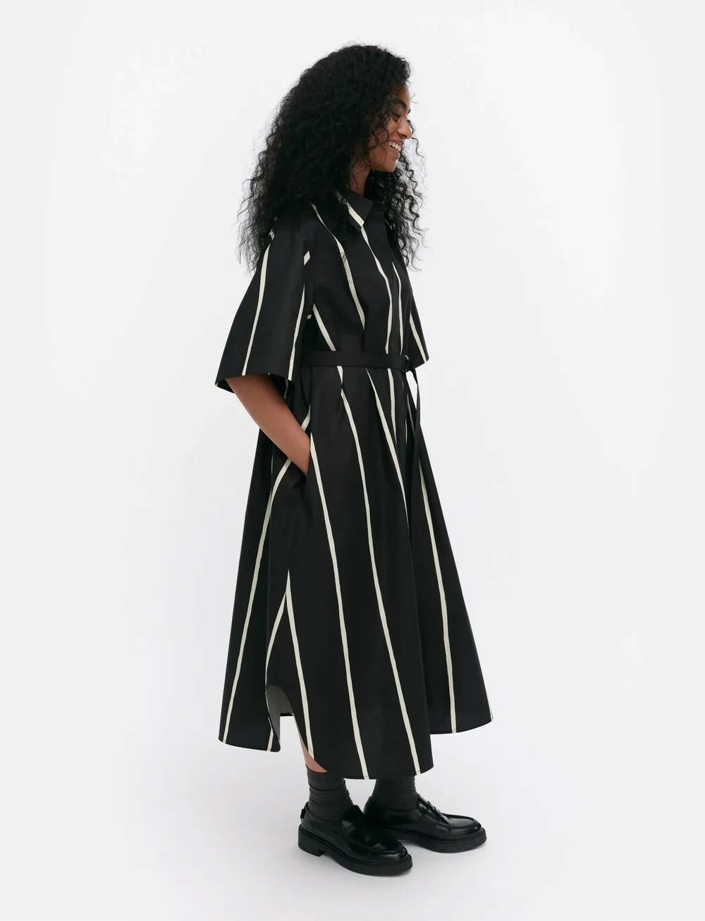 Marimekko - PAPERI PUHVELI - hemdkleider - black, light yellow - 5