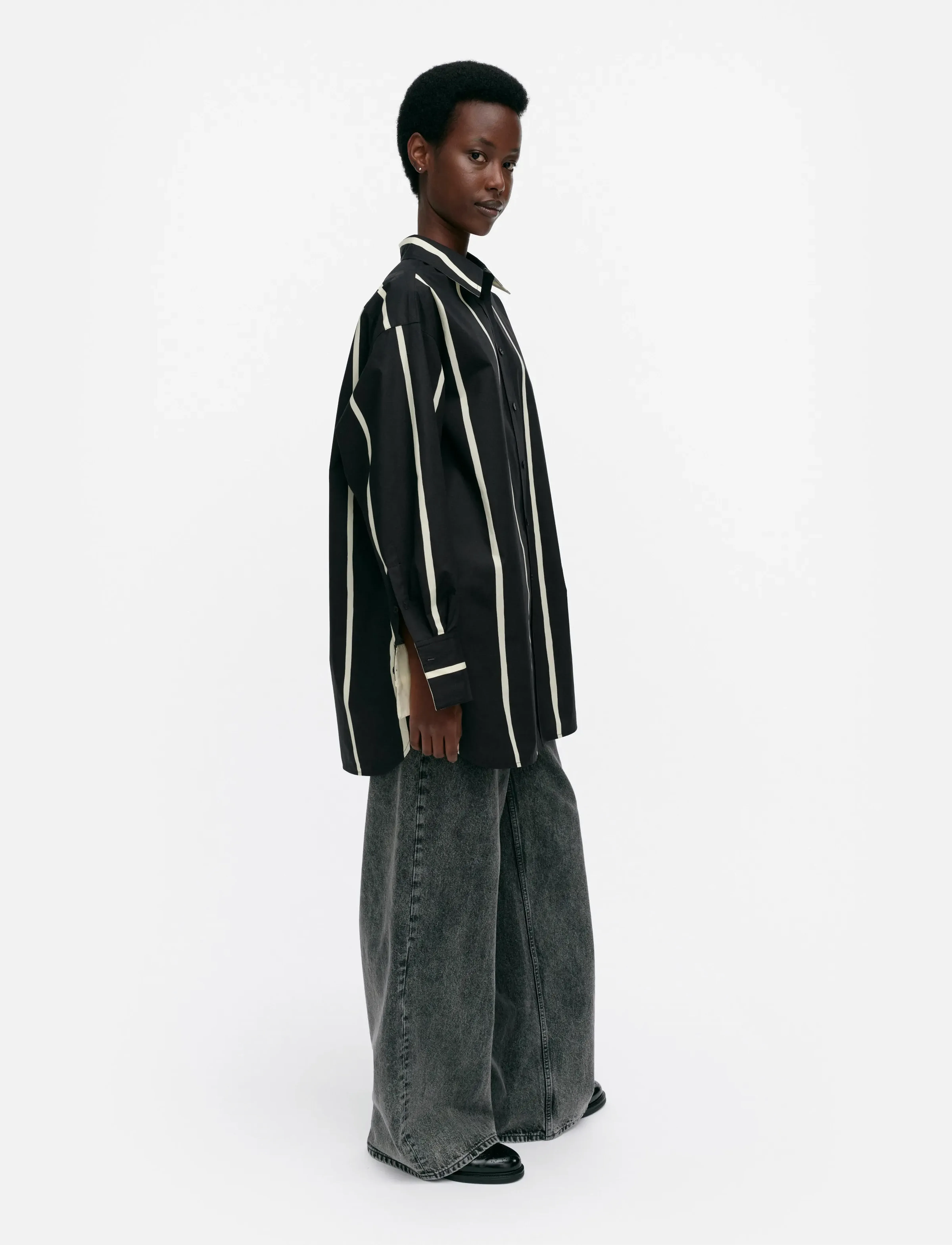 Marimekko - NILA PUHVELI - marškiniai ilgomis rankovėmis - black, light yellow - 4