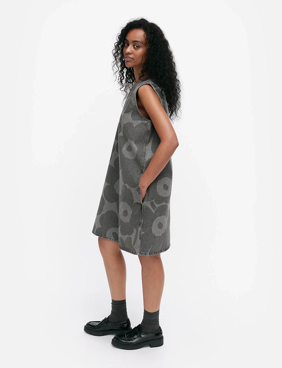 Marimekko - MARIDENIM SOMASTI UNIKKO - midikleider - light grey - 4