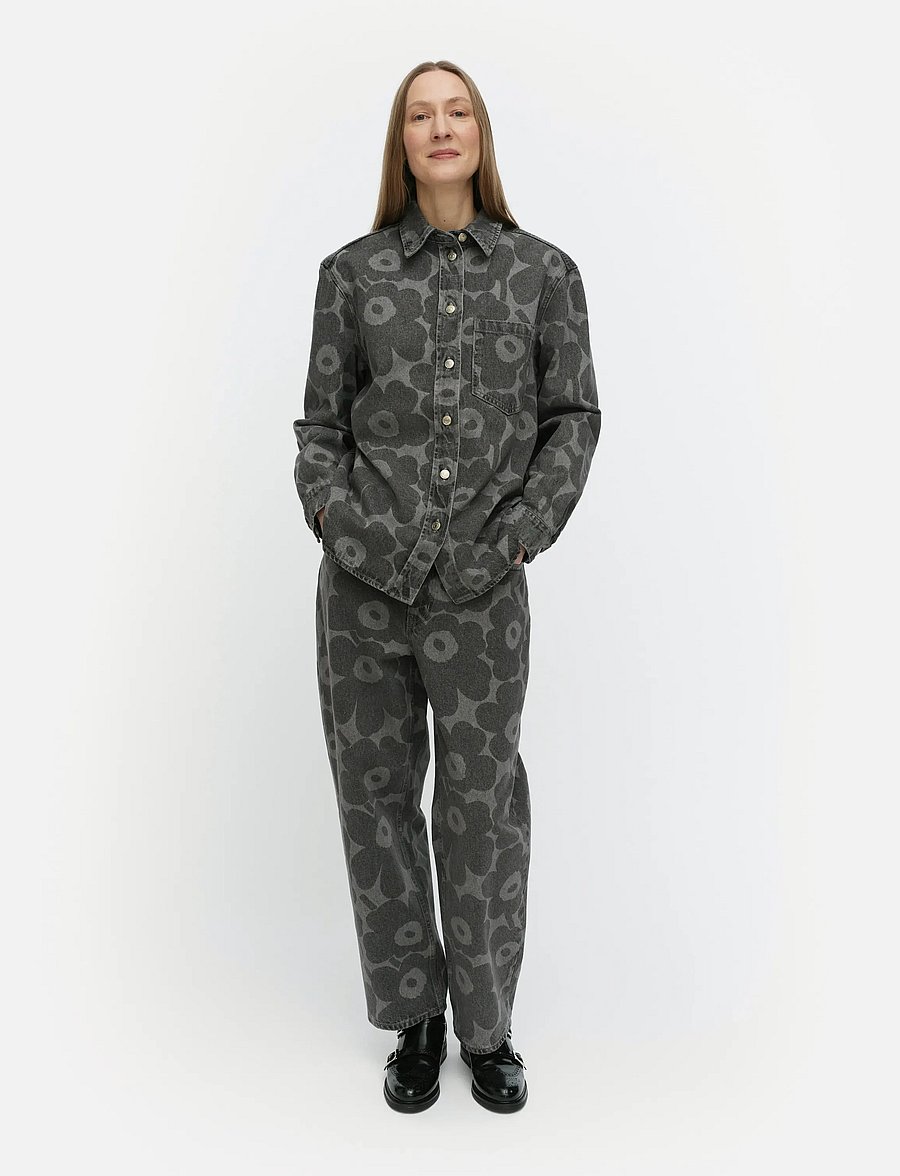 Marimekko - MARIDENIM VAIHE UNIKKO - langärmlige hemden - light grey - 0