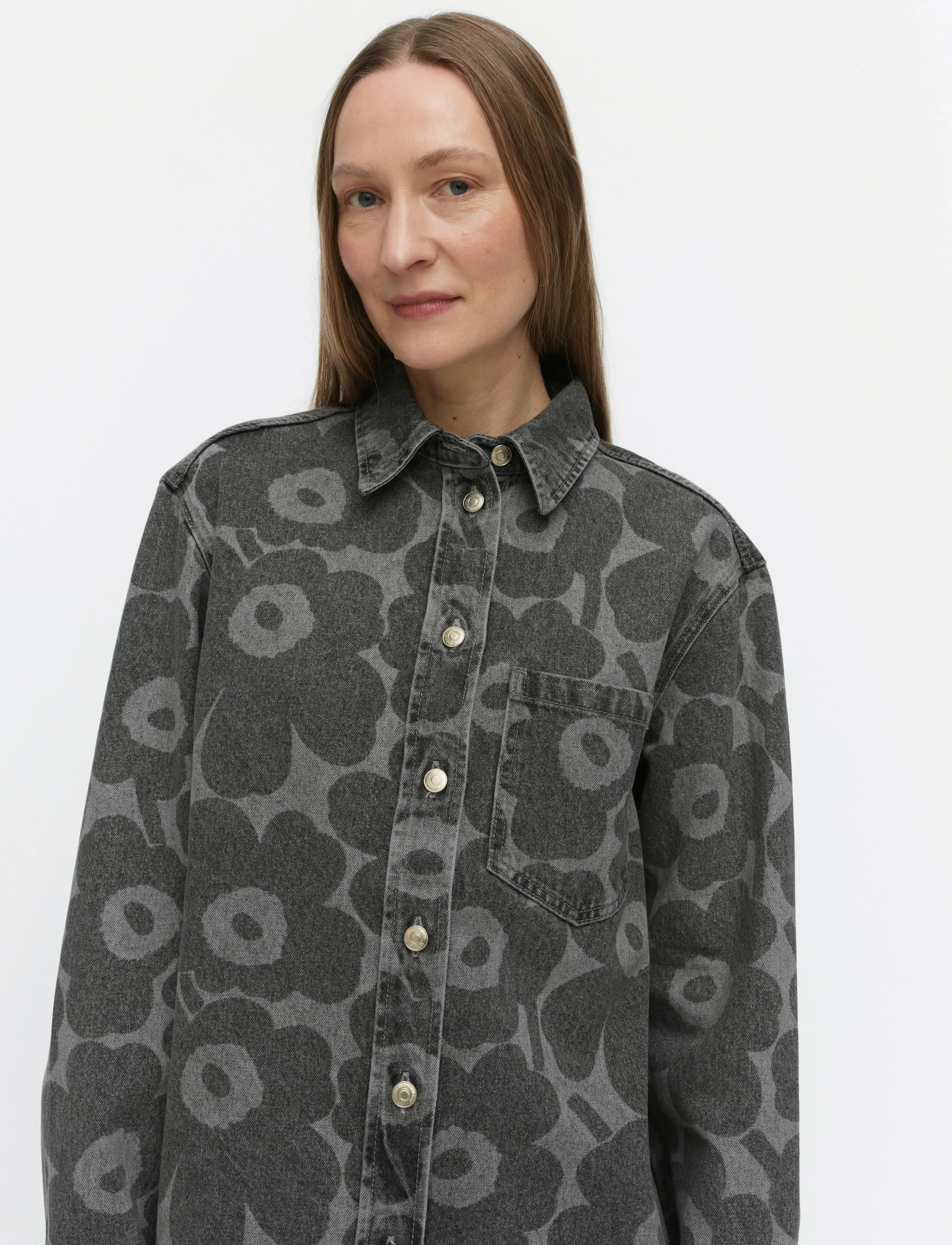 Marimekko - MARIDENIM VAIHE UNIKKO - denim shirts - light grey - 3