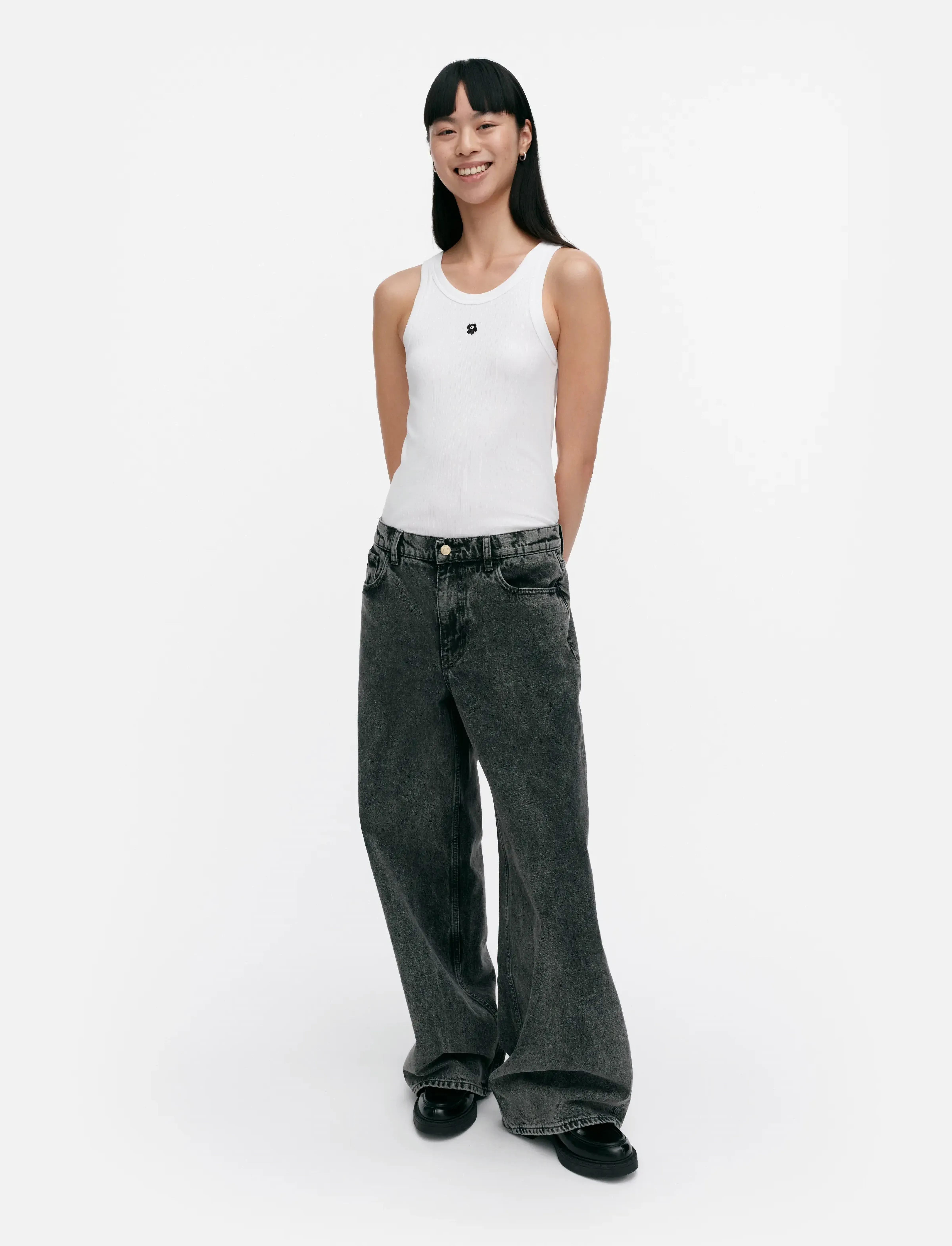 Marimekko Maridenim Loose L, 27 x 34, Grey, Jeans > Vidde, Dame