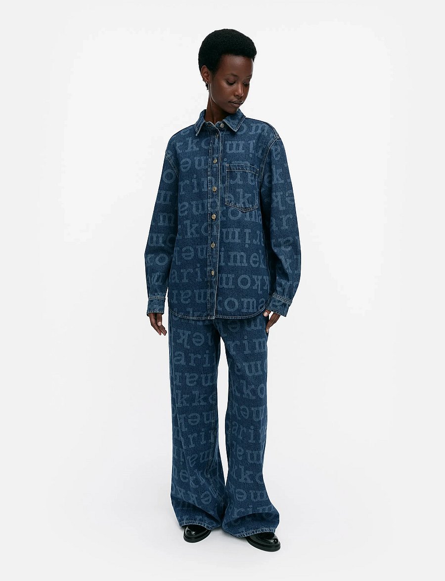Marimekko - MARIDENIM VAIHE LOGO - jeansskjortor - mid indigo - 0
