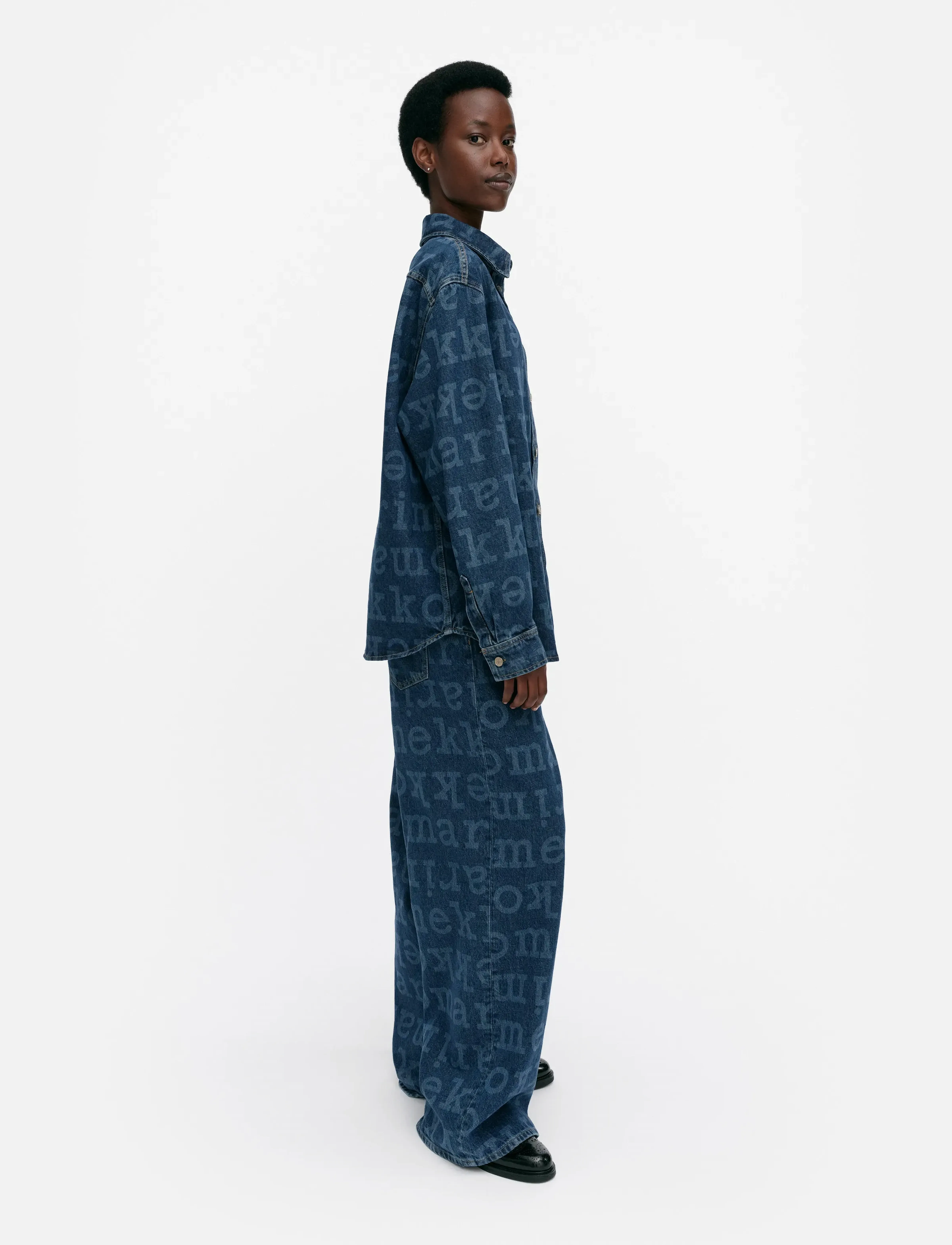 Marimekko - MARIDENIM VAIHE LOGO - langärmlige hemden - mid indigo - 4