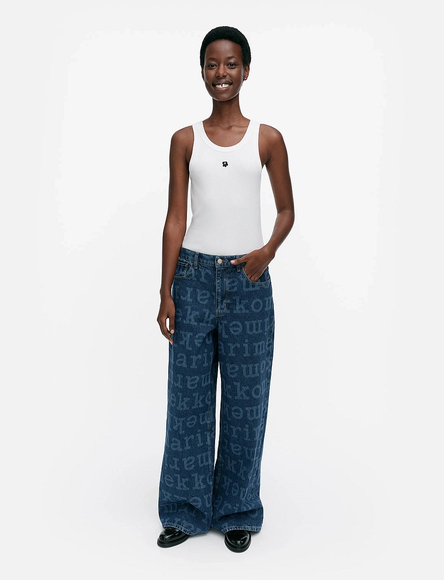 Marimekko - MARIDENIM LOOSE LOGO - laia säärega teksad - mid indigo - 0