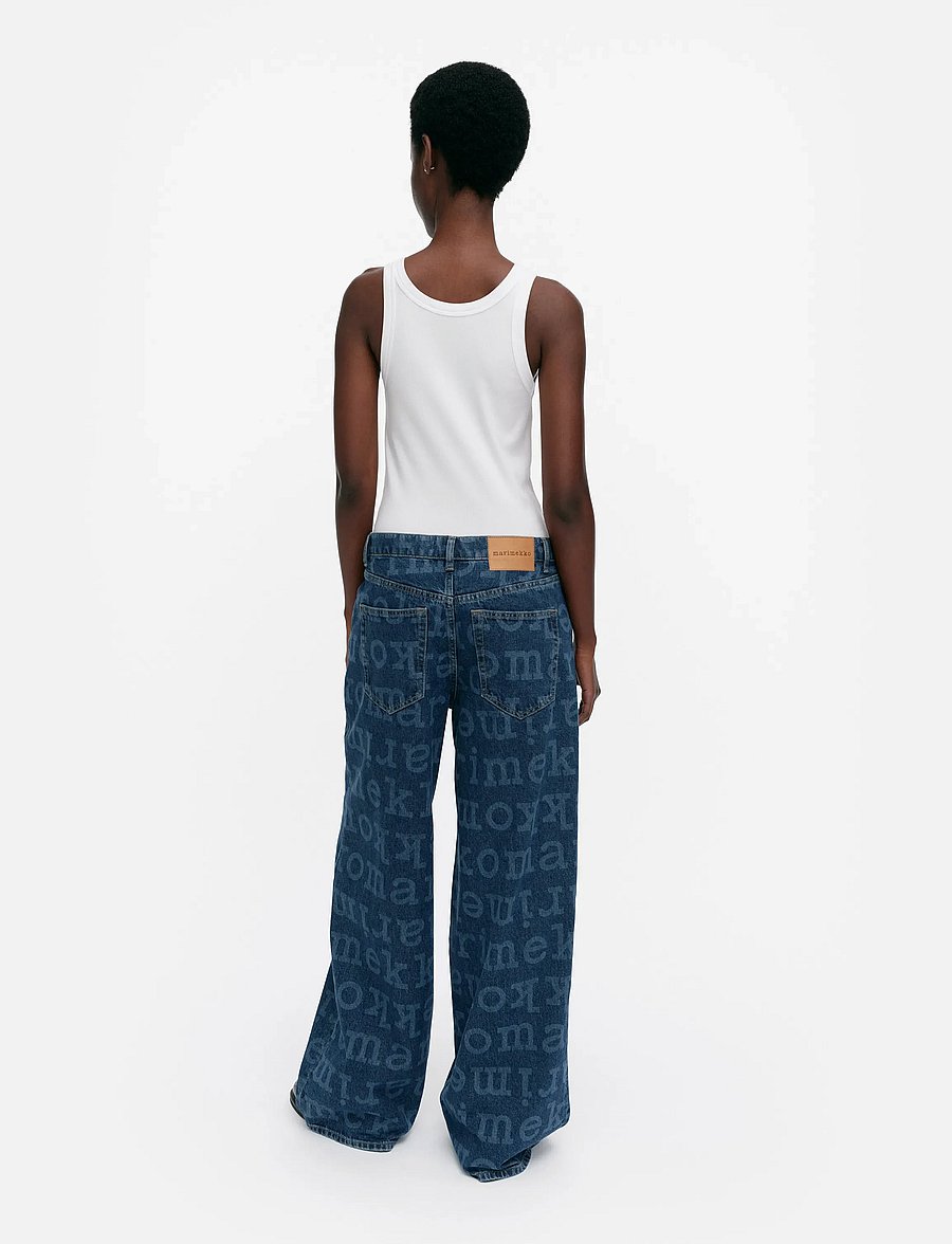Marimekko - MARIDENIM LOOSE LOGO - laia säärega teksad - mid indigo - 3