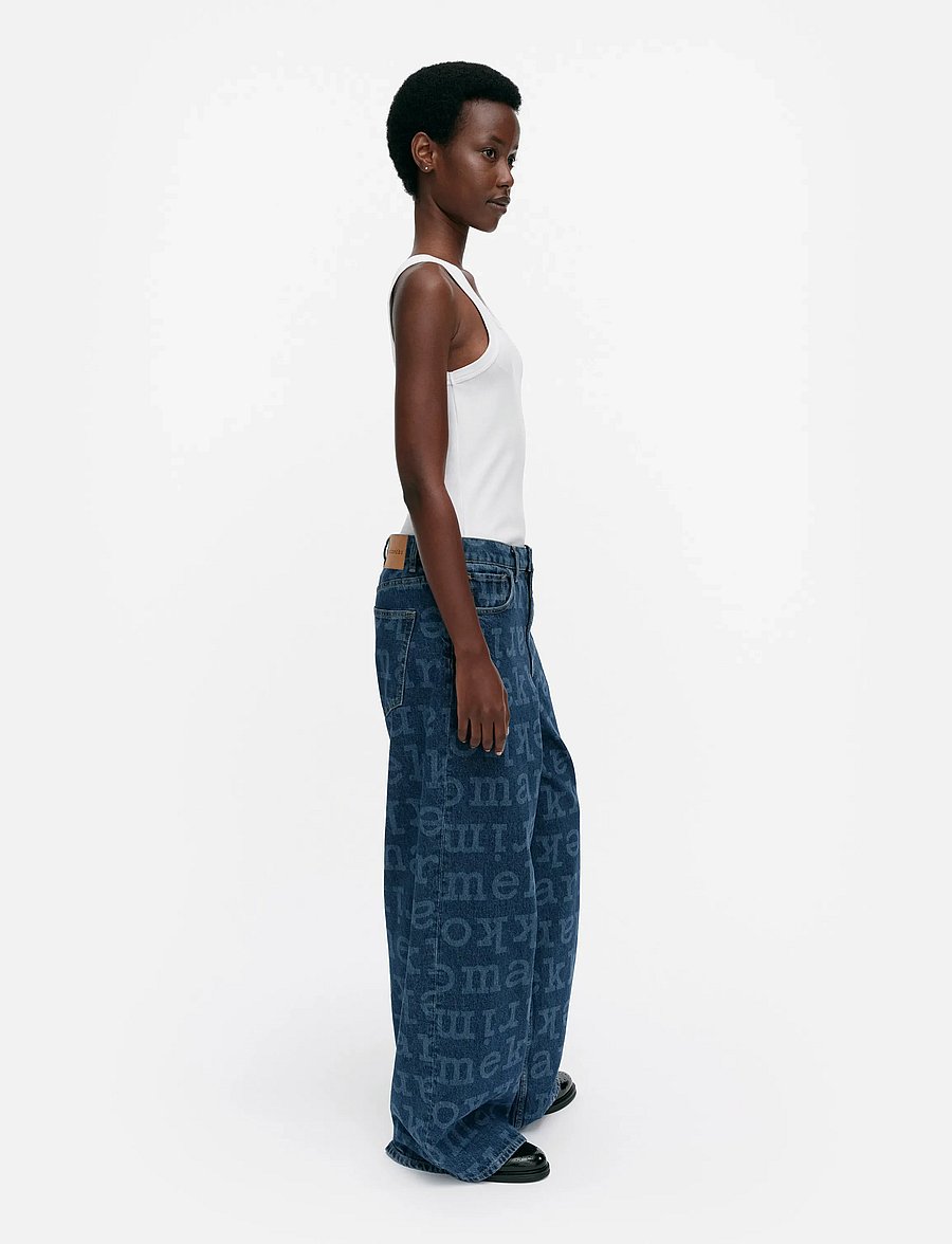 Marimekko - MARIDENIM LOOSE LOGO - laia säärega teksad - mid indigo - 4