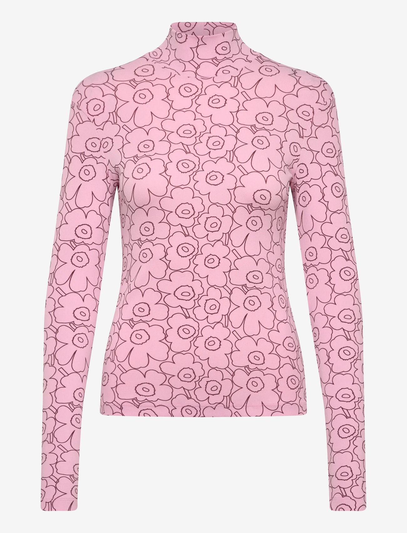 Marimekko - SOLMIA PIIRTO UNIKKO - turtlenecks - light pink, wine red - 1
