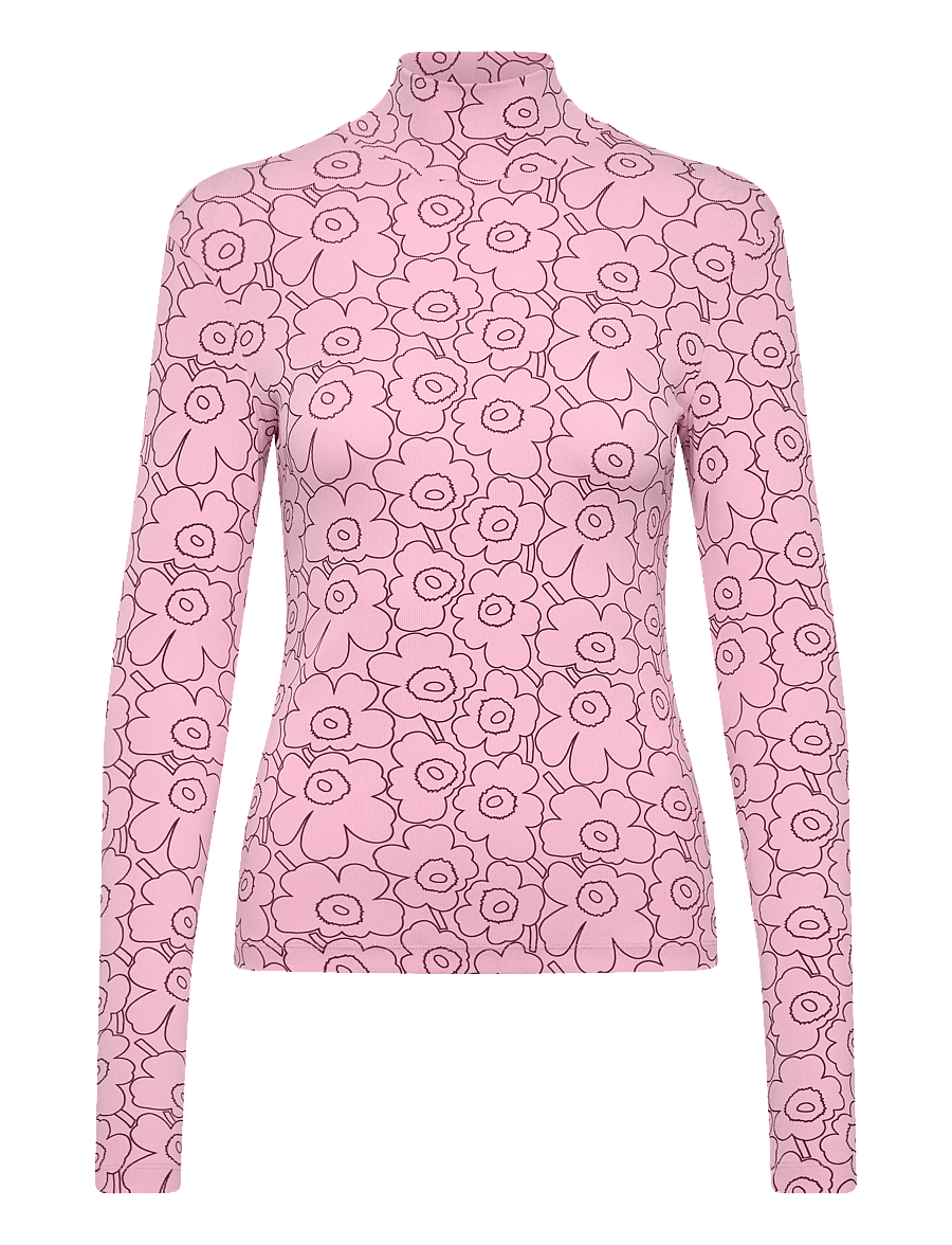 Marimekko - SOLMIA PIIRTO UNIKKO - kõrge kaelusega džemprid - light pink, wine red - 1